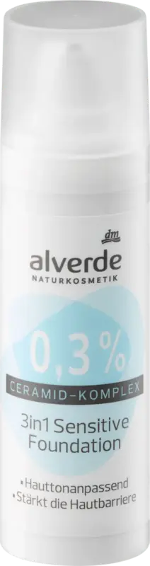 alverde NATURKOSMETIK Foundation Sensitive mit 0,3% Ceramid-Komplex