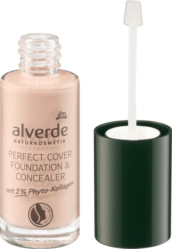 alverde NATURKOSMETIK Foundation & Concealer mit 2% Phyto-Kollagen 10 Vanilla