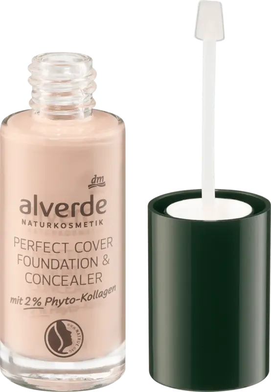 alverde NATURKOSMETIK Foundation & Concealer mit 2% Phyto-Kollagen 10 Vanilla