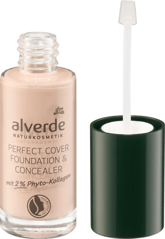 alverde NATURKOSMETIK Foundation & Concealer mit 2% Phyto-Kollagen 20 Almond