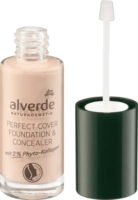 alverde NATURKOSMETIK Foundation & Concealer mit 2% Phyto-Kollagen 20 Almond