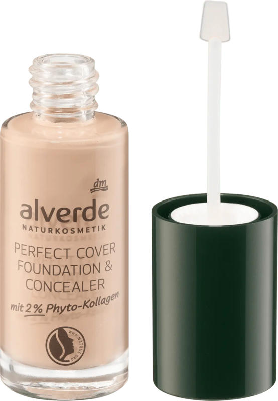 alverde NATURKOSMETIK Foundation & Concealer mit 2% Phyto-Kollagen 40 Caramel