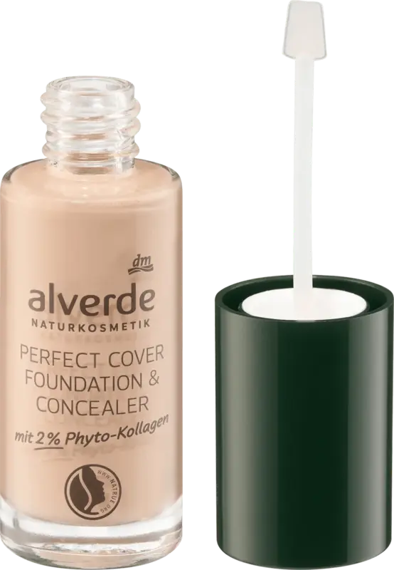 alverde NATURKOSMETIK Foundation & Concealer mit 2% Phyto-Kollagen 40 Caramel
