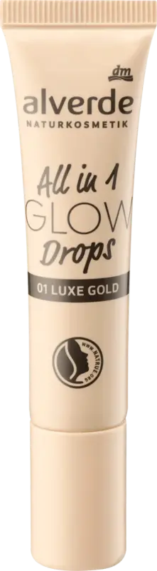 alverde NATURKOSMETIK Highlighter All in 1 Glow Drops 01 Luxe Gold
