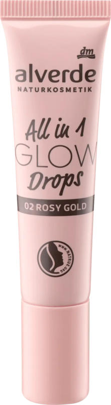 alverde NATURKOSMETIK Highlighter All in 1 Glow Drops 02 Rosy Gold