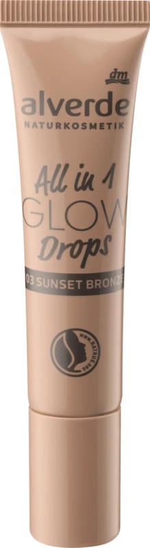 alverde NATURKOSMETIK Highlighter All in 1 Glow Drops 03 Sunset Bronze