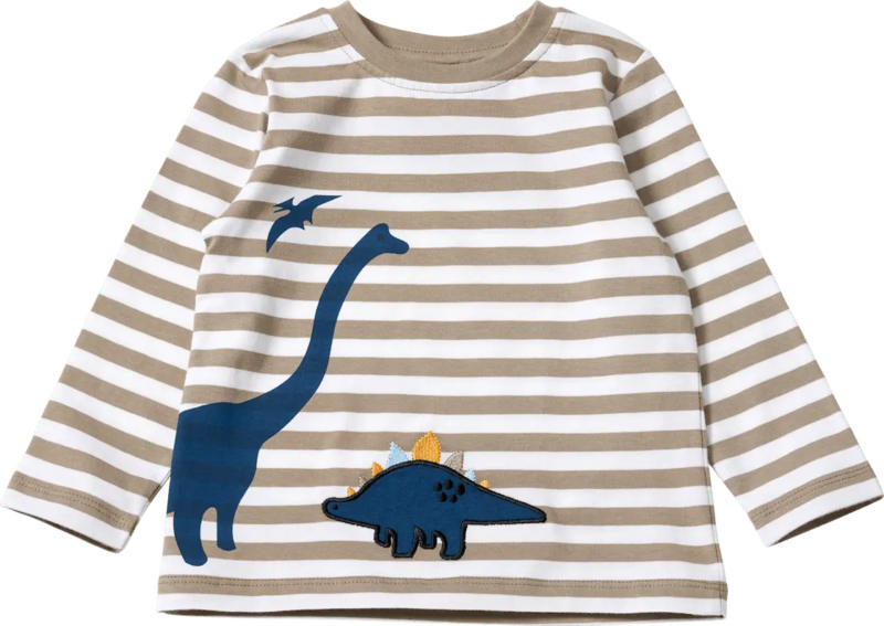 ALANA Langarmshirt mit Dino-Muster, braun, Gr. 92