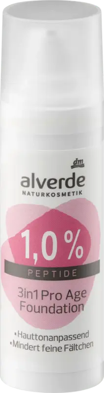 alverde NATURKOSMETIK Foundation 3in1 Pro-Age mit 1% Peptide