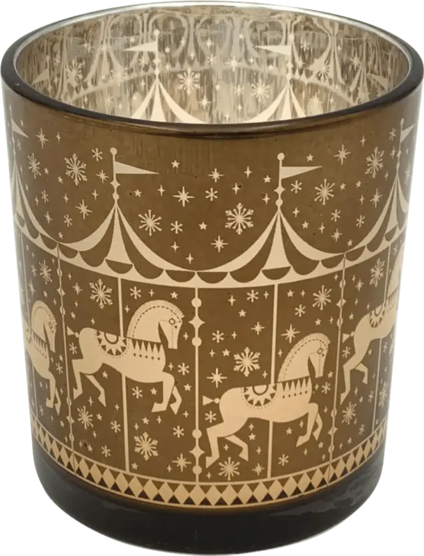 Dekorieren & Einrichten Kerzenhalter aus Glas, Karussellpferde, braun