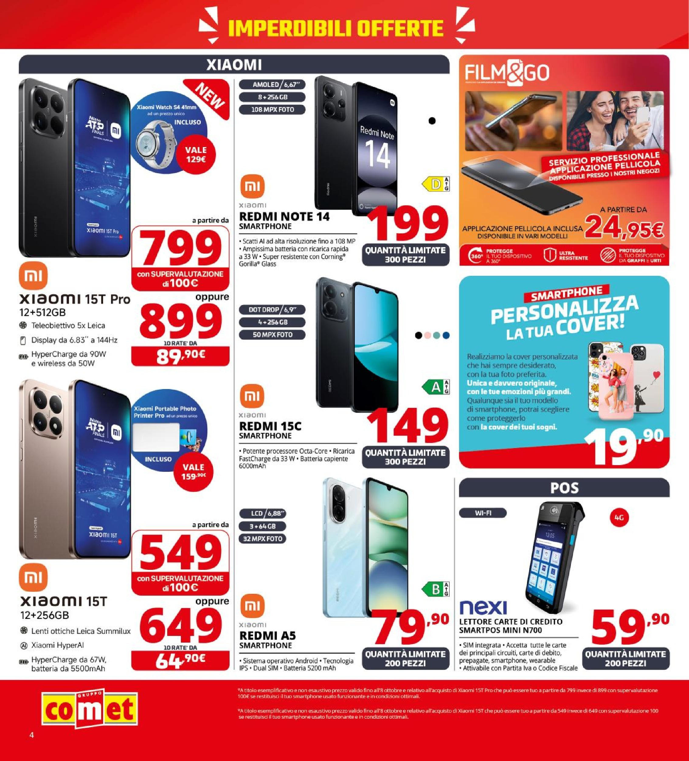 Nuovo Volantino Comet	 dal 26/09/2025 > offerte anteprima 🛍️ | Pagina: 4 | Prodotti: Xiaomi, Smartphone, Pellicola, Batteria