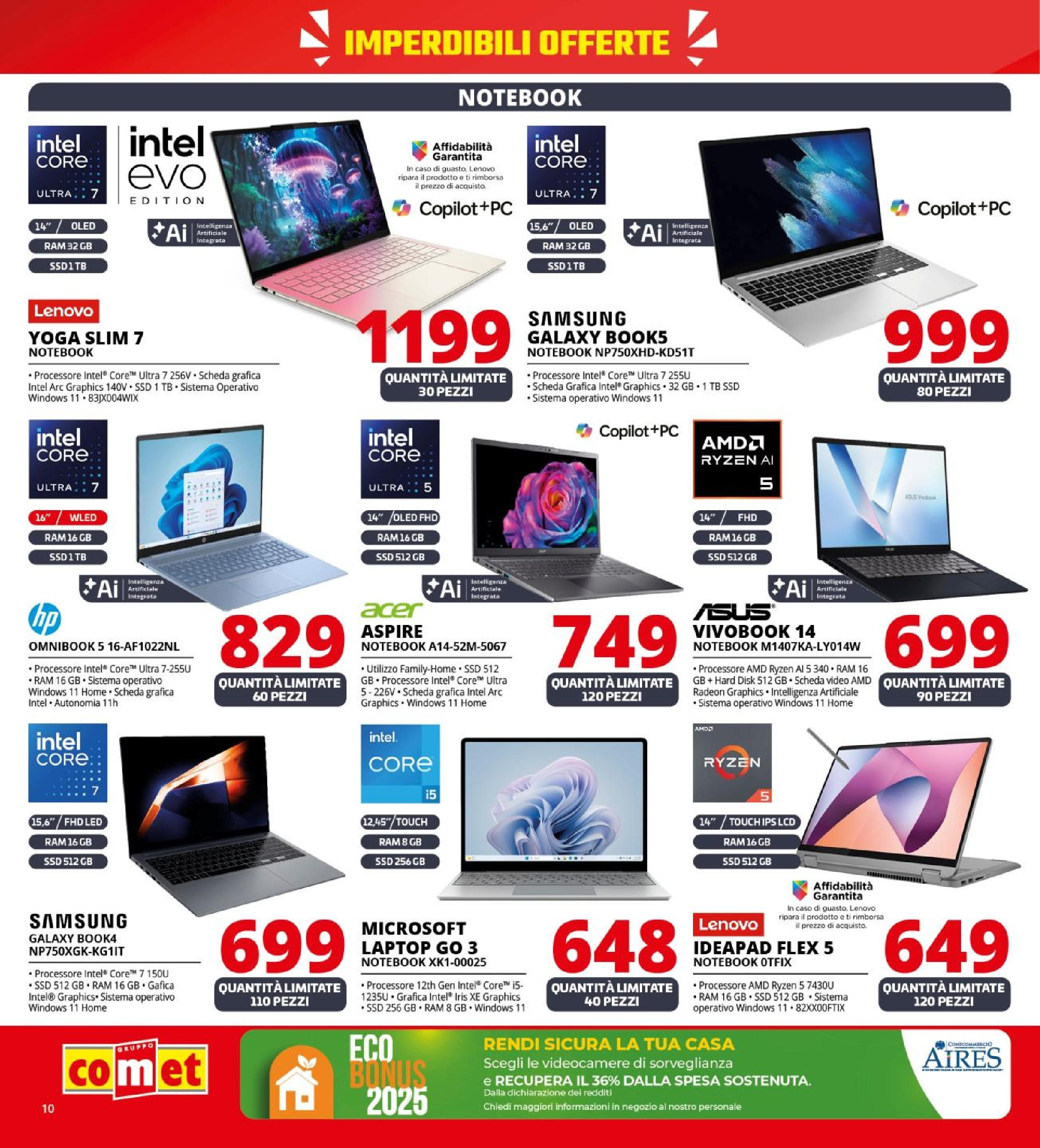 Nuovo Volantino Comet	 dal 26/09/2025 > offerte anteprima 🛍️ | Pagina: 10 | Prodotti: Notebook, Laptop, Video, Samsung