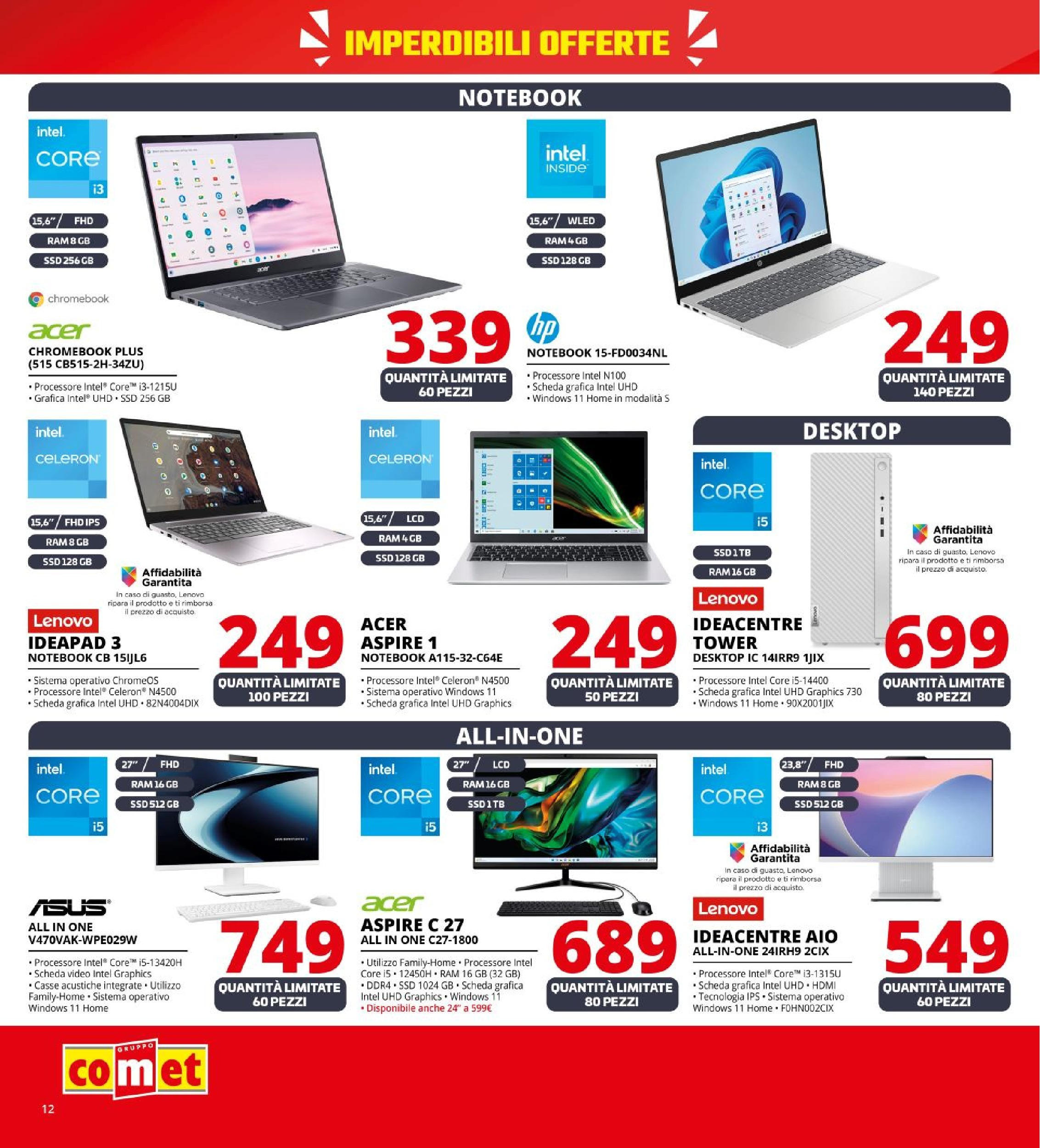 Nuovo Volantino Comet	 dal 26/09/2025 > offerte anteprima 🛍️ | Pagina: 12 | Prodotti: Notebook, Video