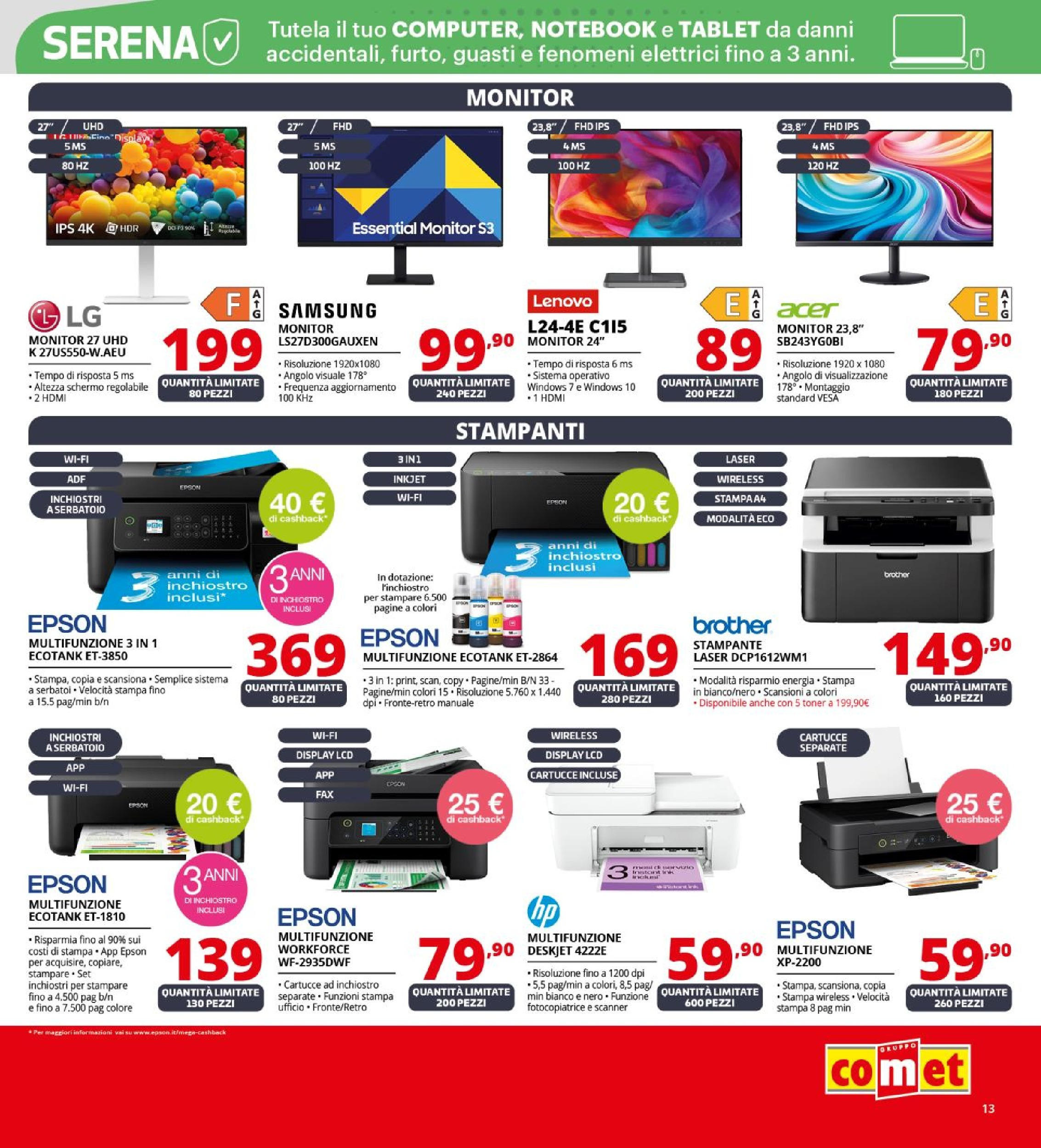 Nuovo Volantino Comet	 dal 26/09/2025 > offerte anteprima 🛍️ | Pagina: 13 | Prodotti: Schermo, Monitor, Notebook, Samsung