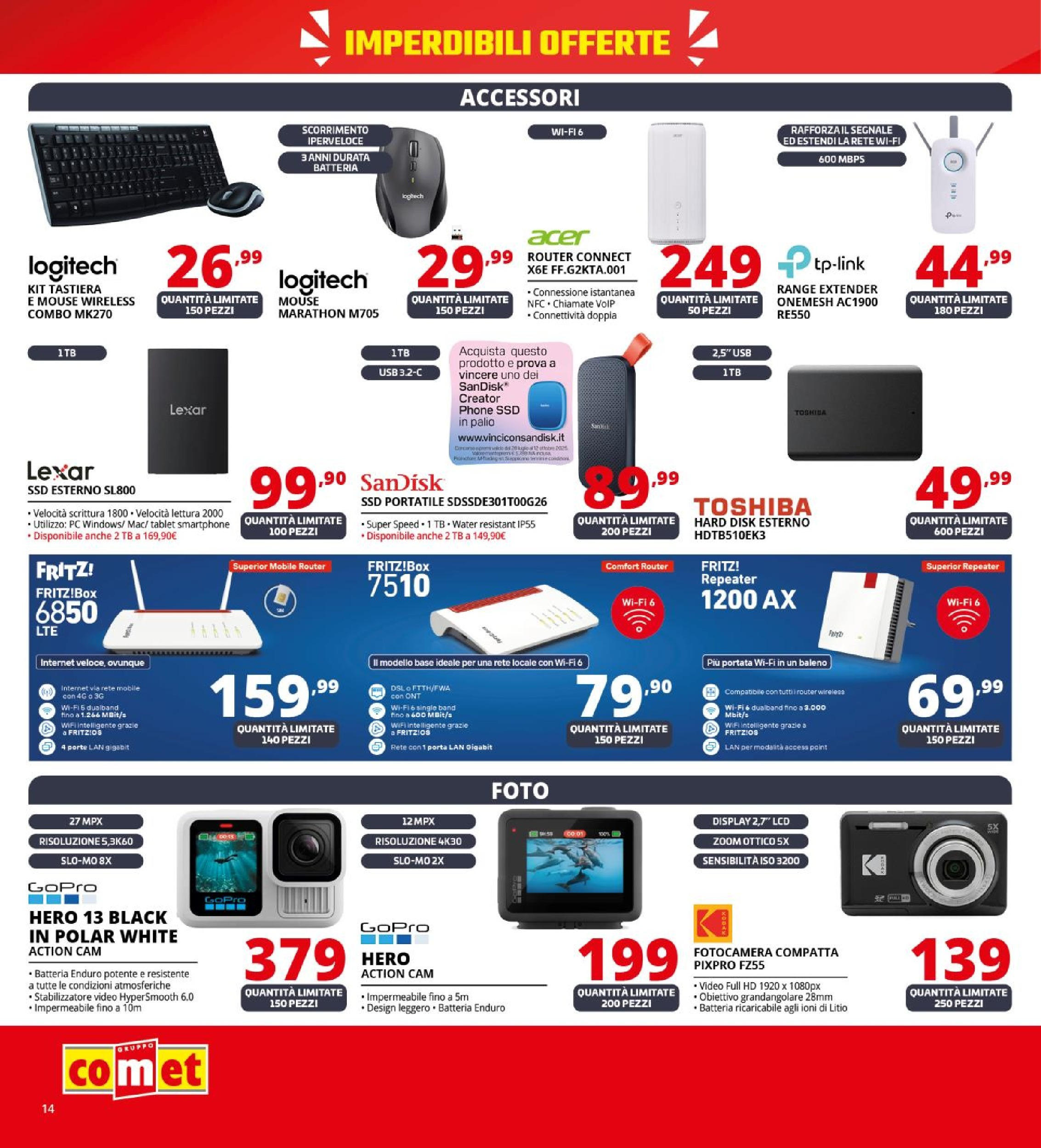 Nuovo Volantino Comet	 dal 26/09/2025 > offerte anteprima 🛍️ | Pagina: 14 | Prodotti: Range extender, Smartphone, PC, USB