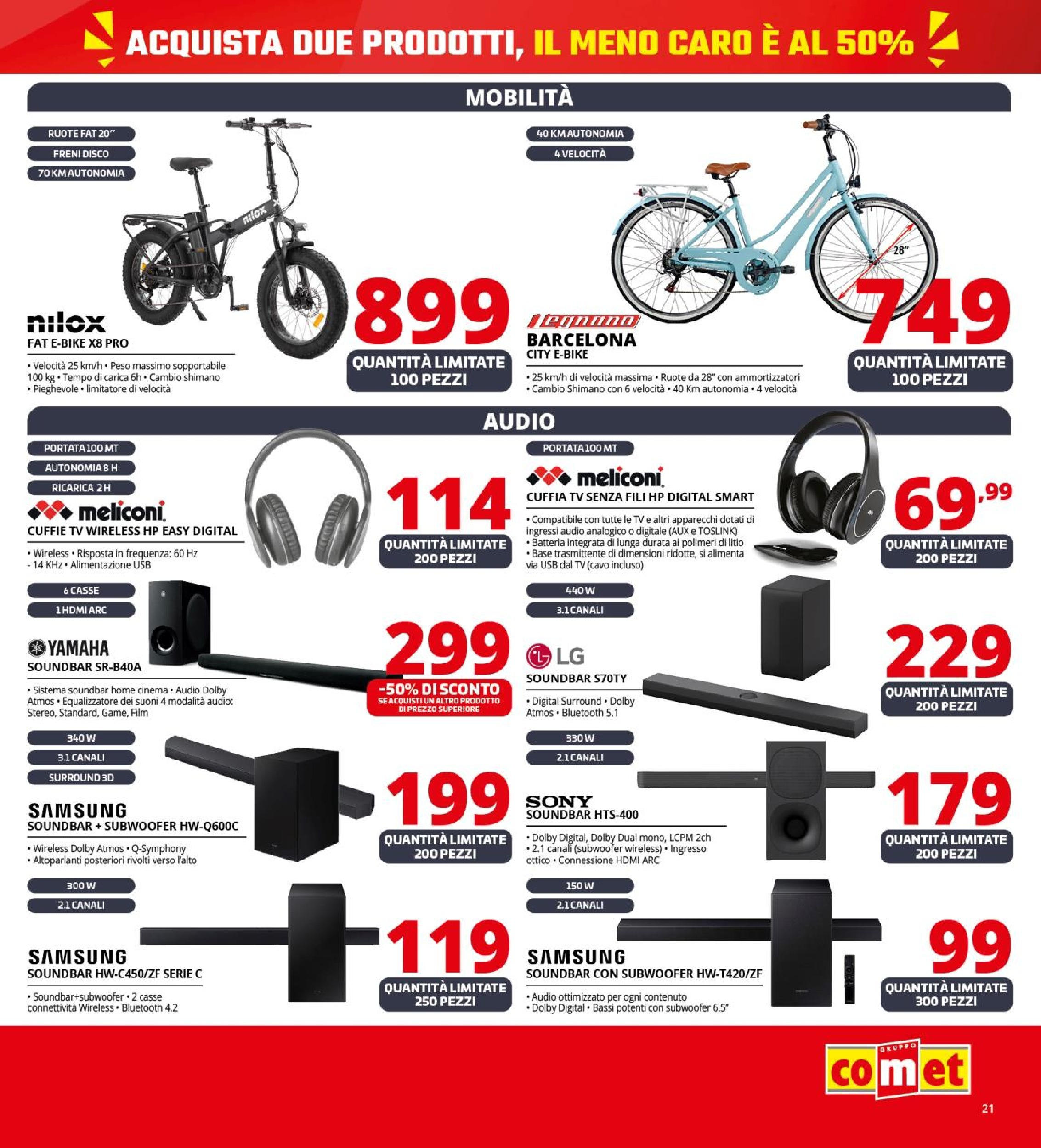 Nuovo Volantino Comet	 dal 26/09/2025 > offerte anteprima 🛍️ | Pagina: 21 | Prodotti: Soundbar, TV, USB, Batteria