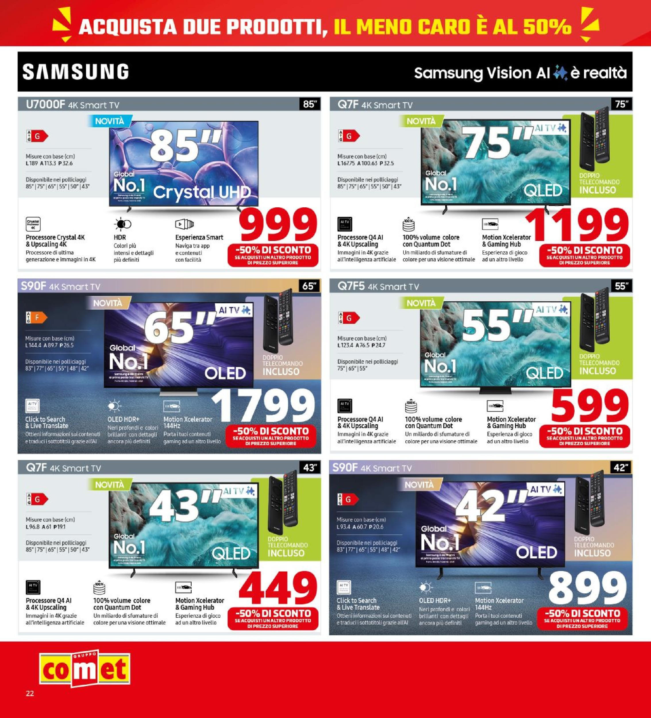 Nuovo Volantino Comet	 dal 26/09/2025 > offerte anteprima 🛍️ | Pagina: 22 | Prodotti: Telecomando, smart TV, Gioco, Samsung