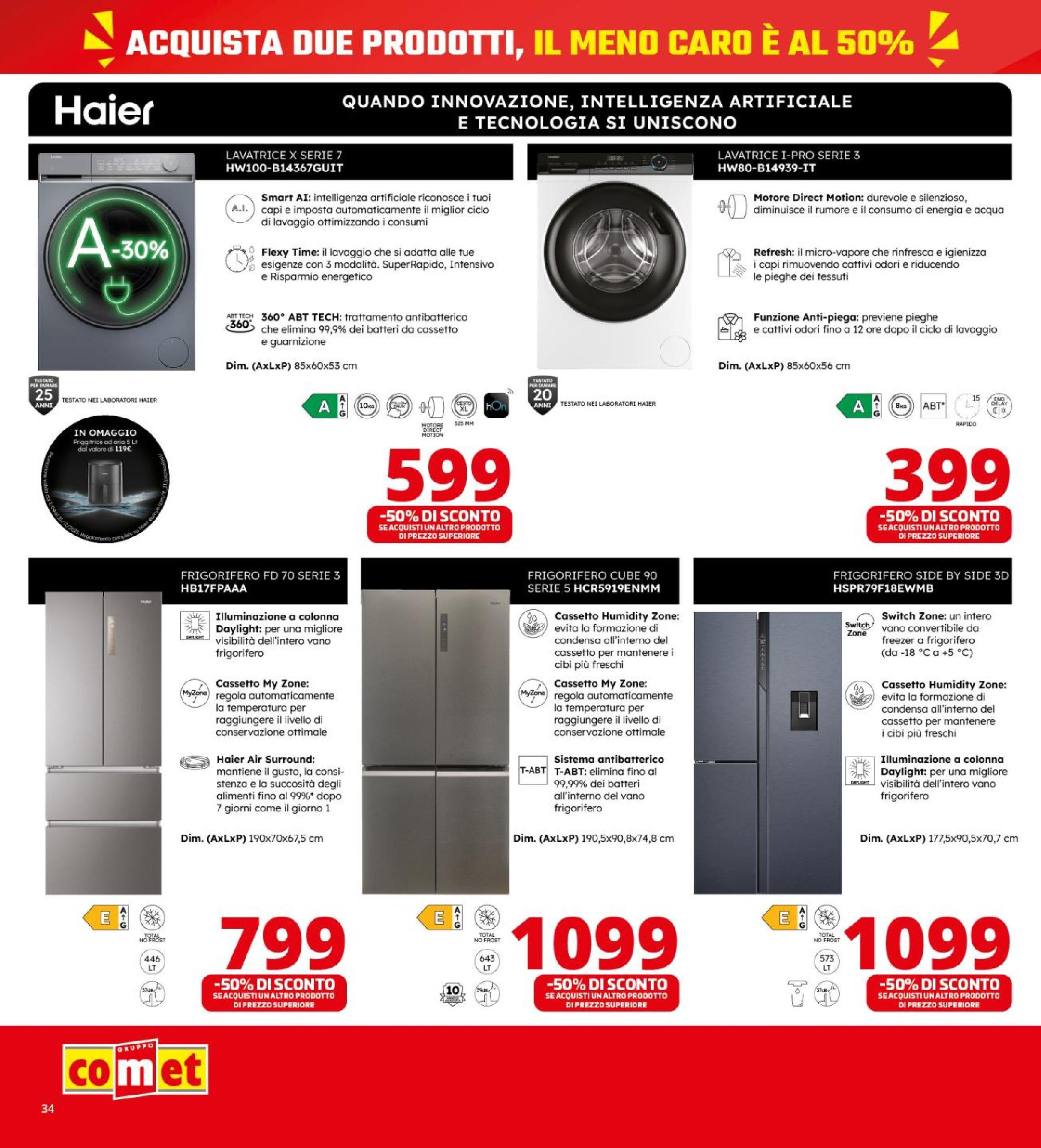 Nuovo Volantino Comet	 dal 26/09/2025 > offerte anteprima 🛍️ | Pagina: 34 | Prodotti: Friggitrice ad aria, Freezer, Lavatrice, Friggitrice