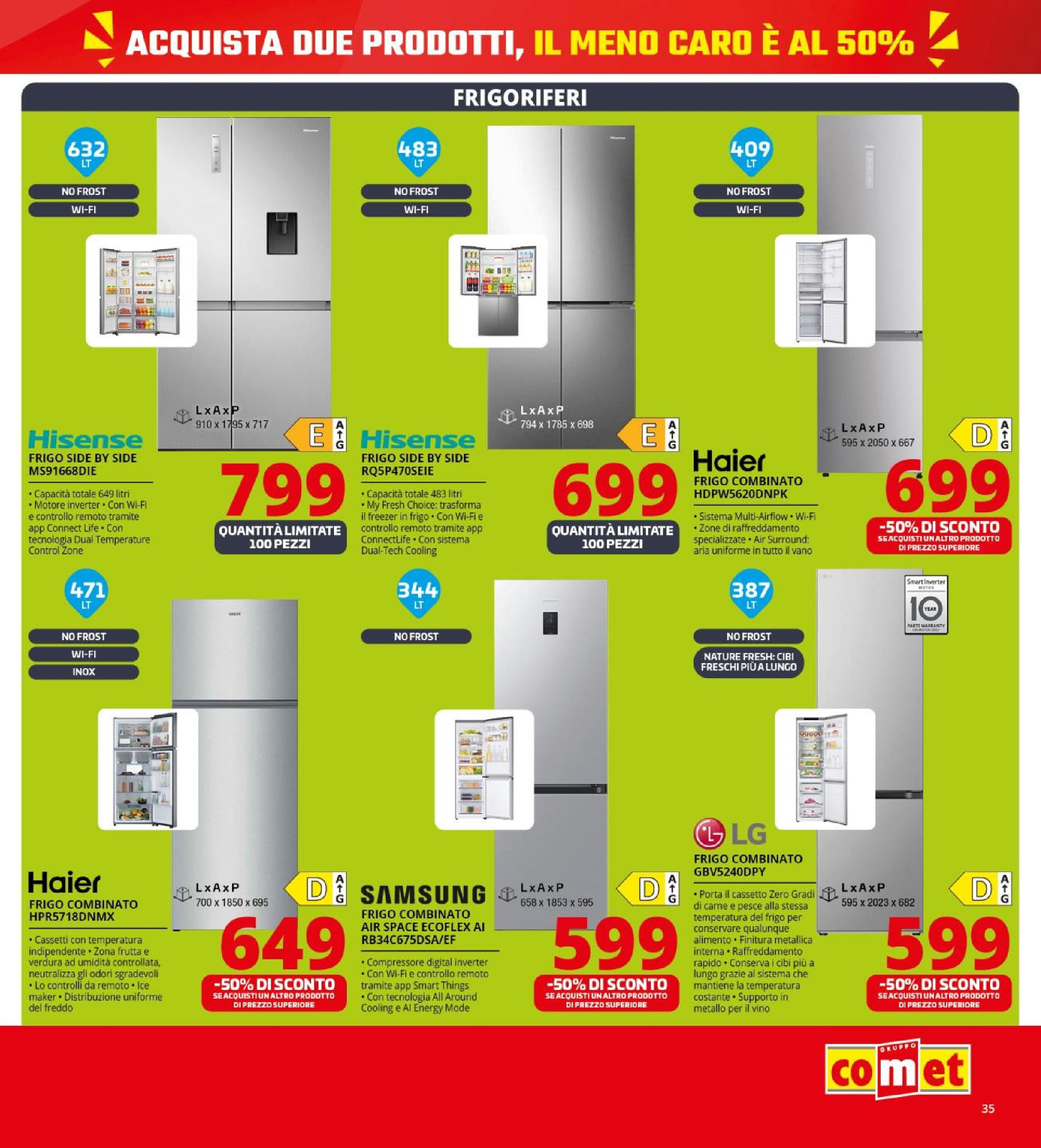Nuovo Volantino Comet	 dal 26/09/2025 > offerte anteprima 🛍️ | Pagina: 35 | Prodotti: Pesce, Compressore, Frutta, Freezer