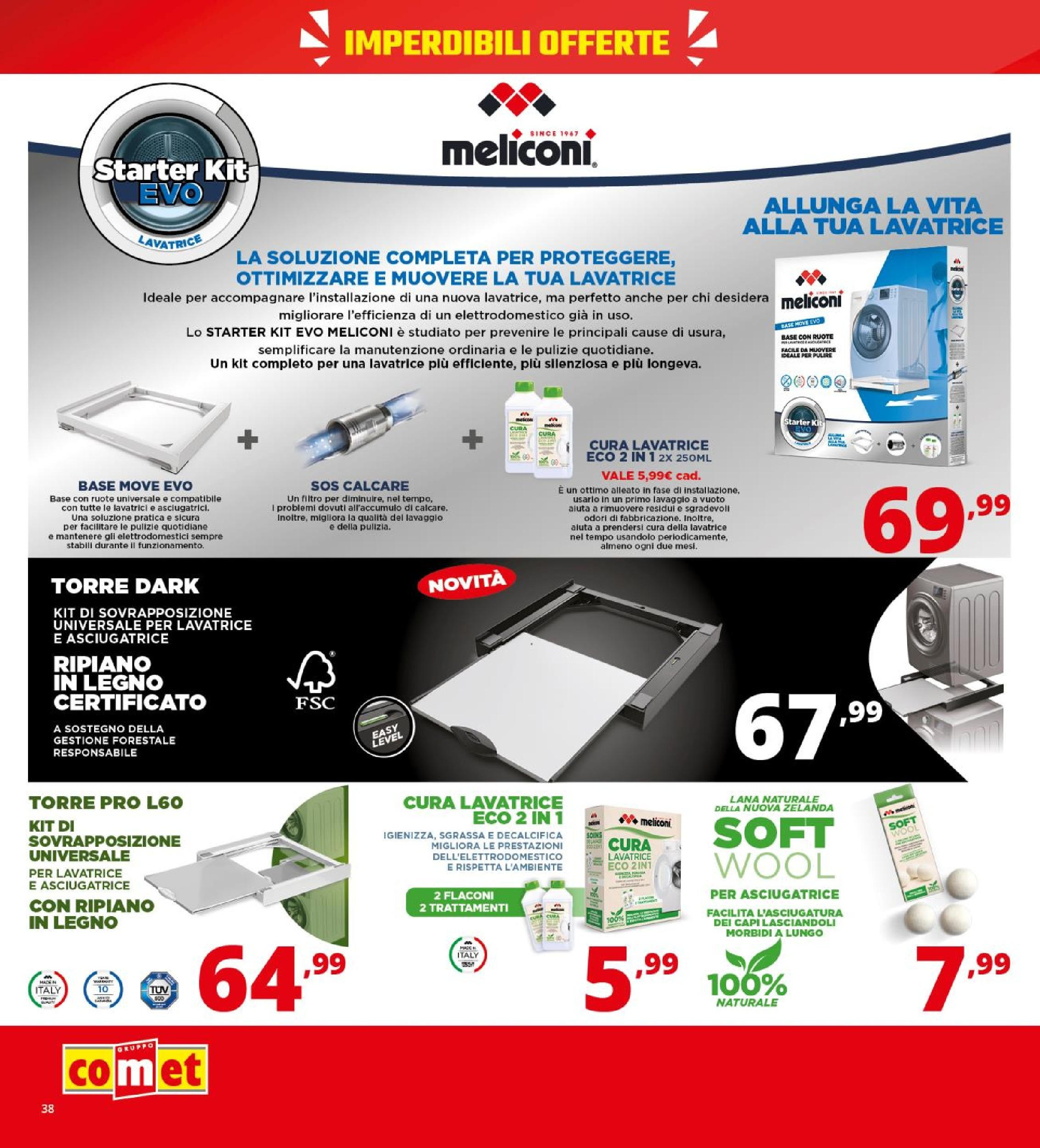 Nuovo Volantino Comet	 dal 26/09/2025 > offerte anteprima 🛍️ | Pagina: 38 | Prodotti: Ripiano, Lavatrice, Asciugatrice