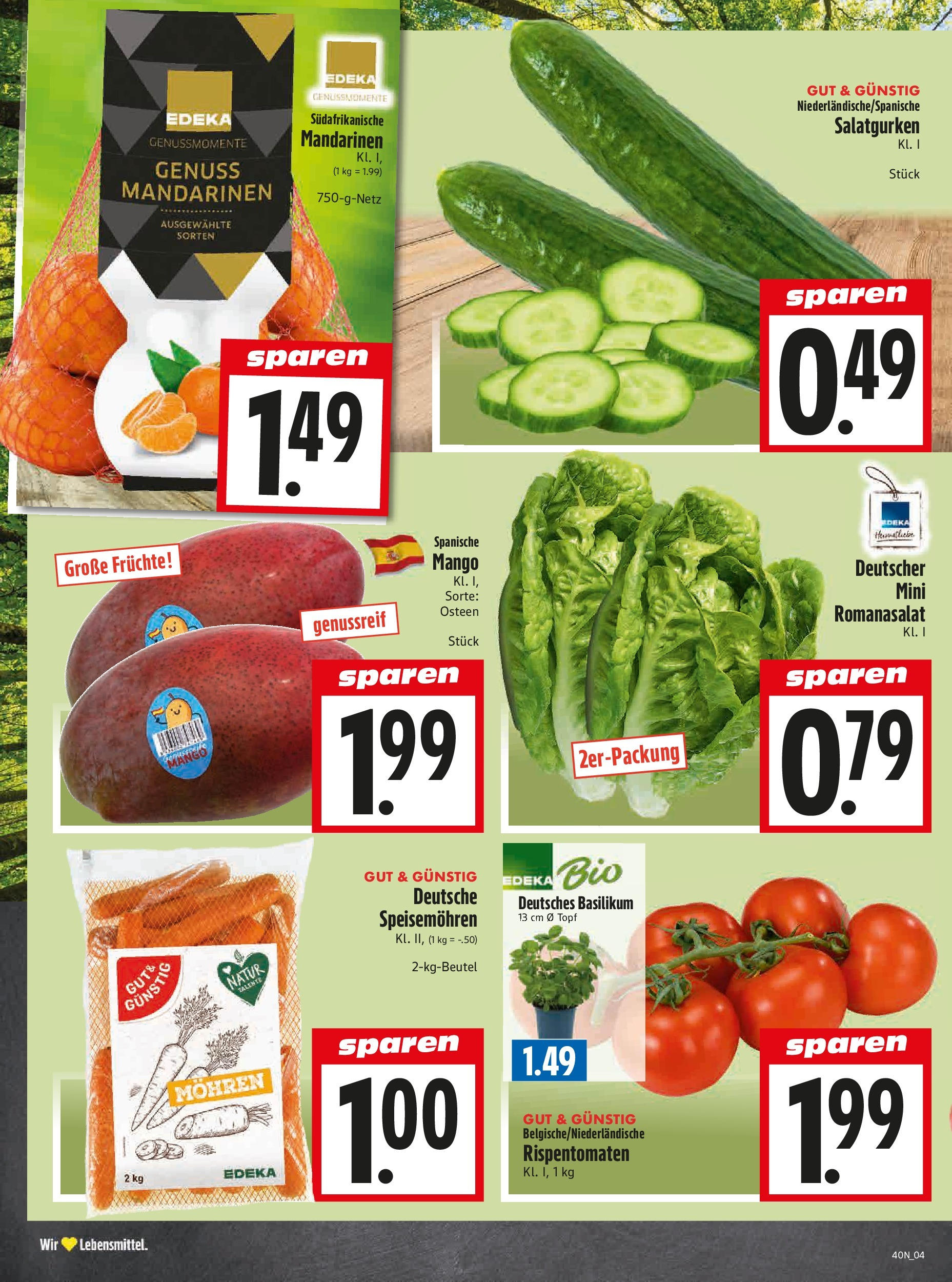 Entdecke - Edeka Hahner: Wochenangebote (ab 28.09.2025) zum Blättern | Seite: 6 | Produkte: Mandarinen, Mohren, Mango