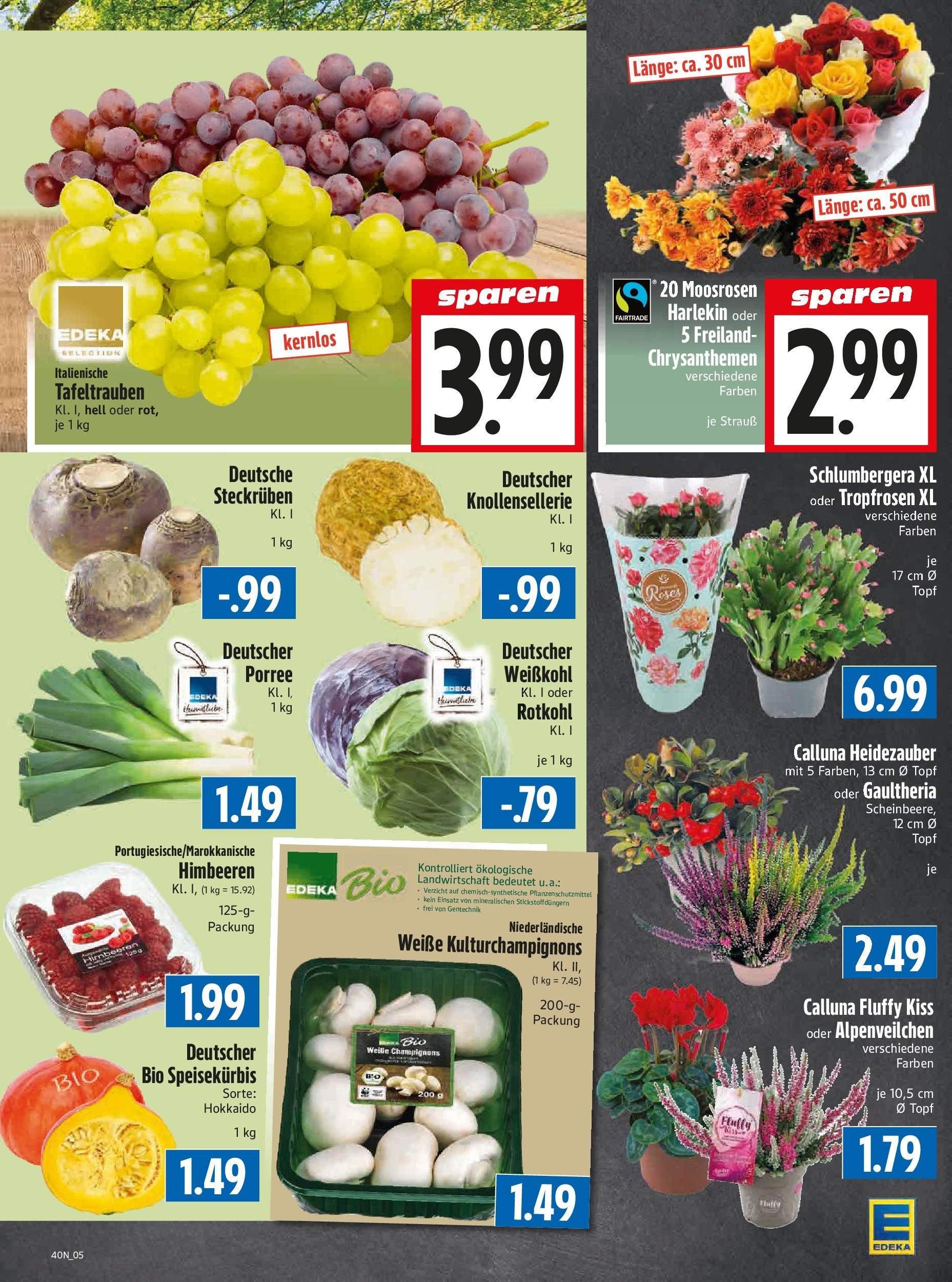 Entdecke - Edeka Hahner: Wochenangebote (ab 28.09.2025) zum Blättern | Seite: 7 | Produkte: Himbeeren, Rotkohl
