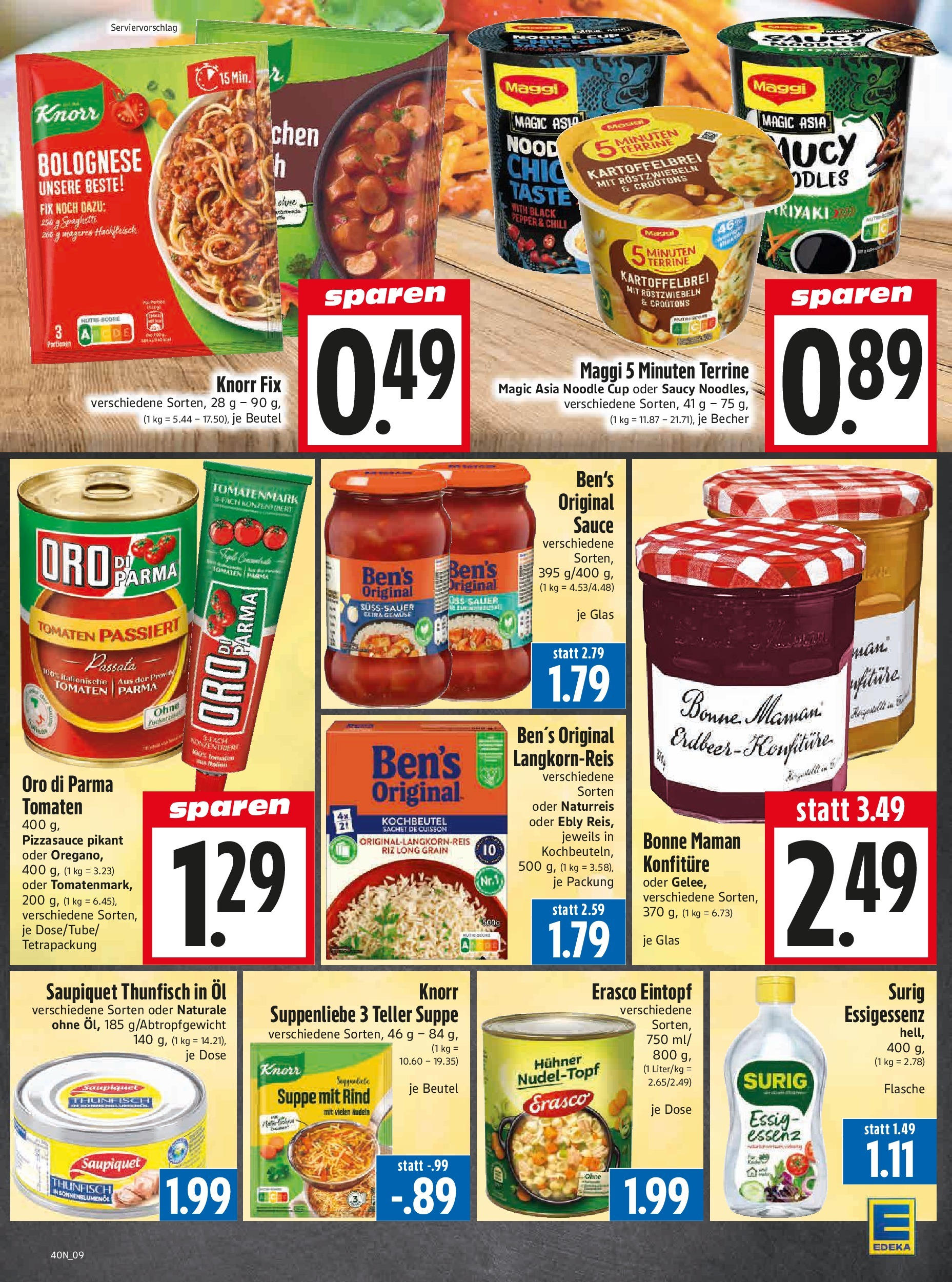 Entdecke - Edeka Hahner: Wochenangebote (ab 28.09.2025) zum Blättern | Seite: 11 | Produkte: Sonnenblumenol, Gemüse, Bonne maman, Maggi 5 minuten terrine