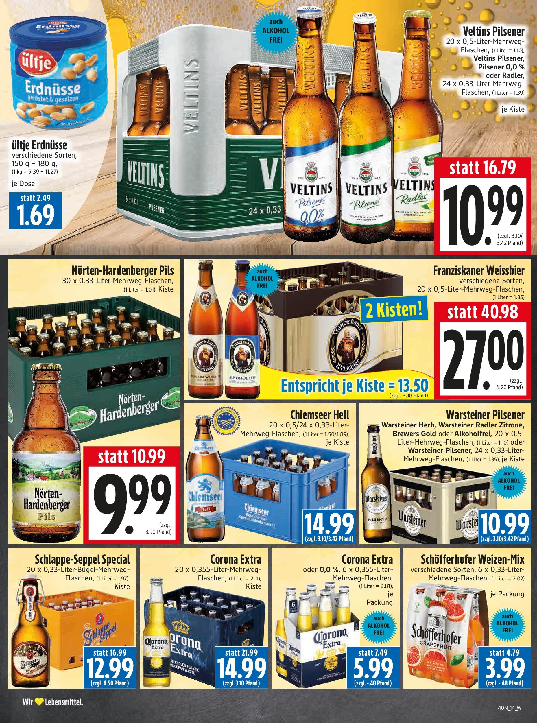 Entdecke - Edeka Hahner: Wochenangebote (ab 28.09.2025) zum Blättern | Seite: 16 | Produkte: Erdnüsse, Grapefruit, Radler, Warsteiner