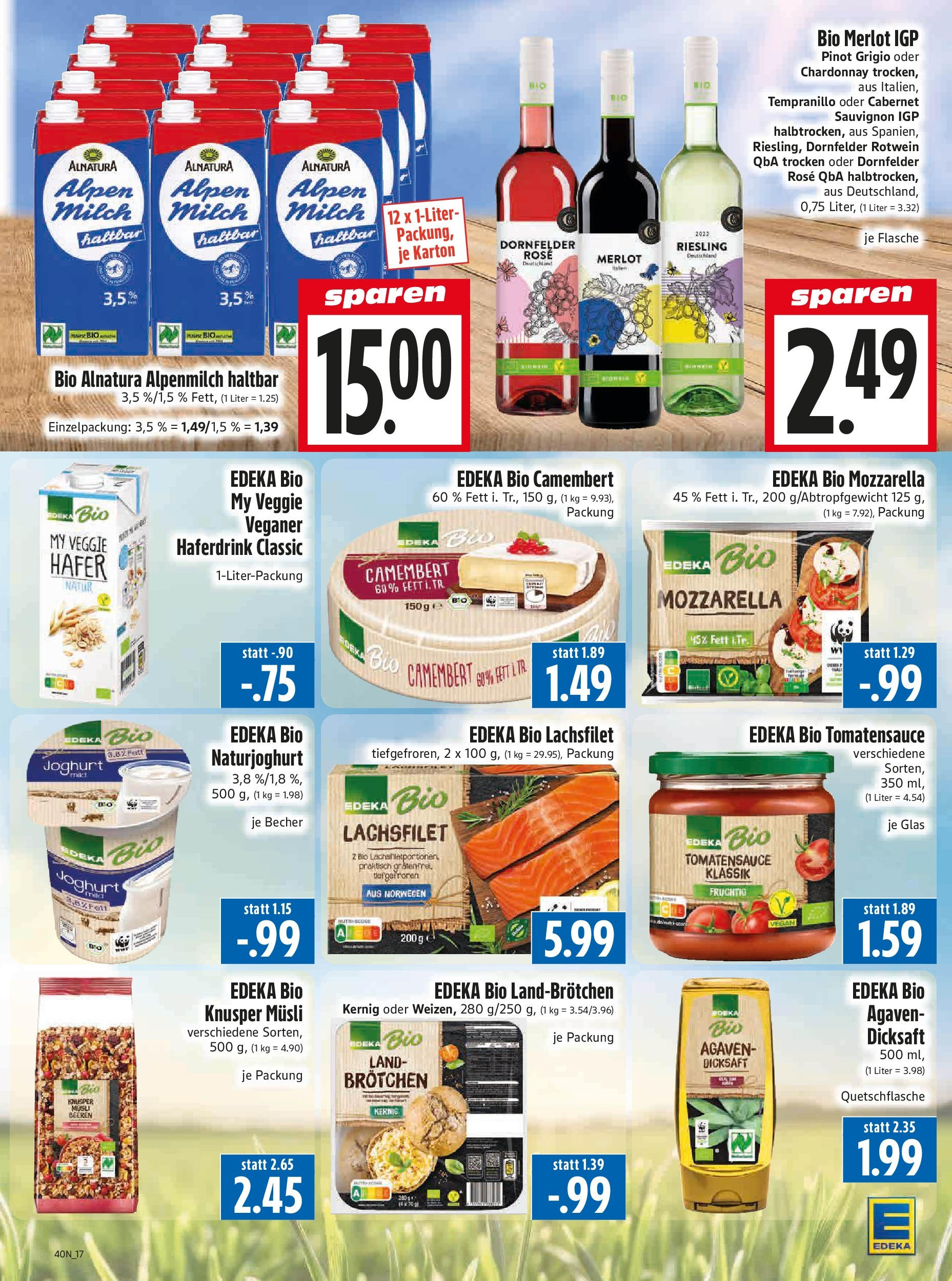 Entdecke - Edeka Hahner: Wochenangebote (ab 28.09.2025) zum Blättern | Seite: 19 | Produkte: Milch, Rotwein, Merlot, Haferdrink