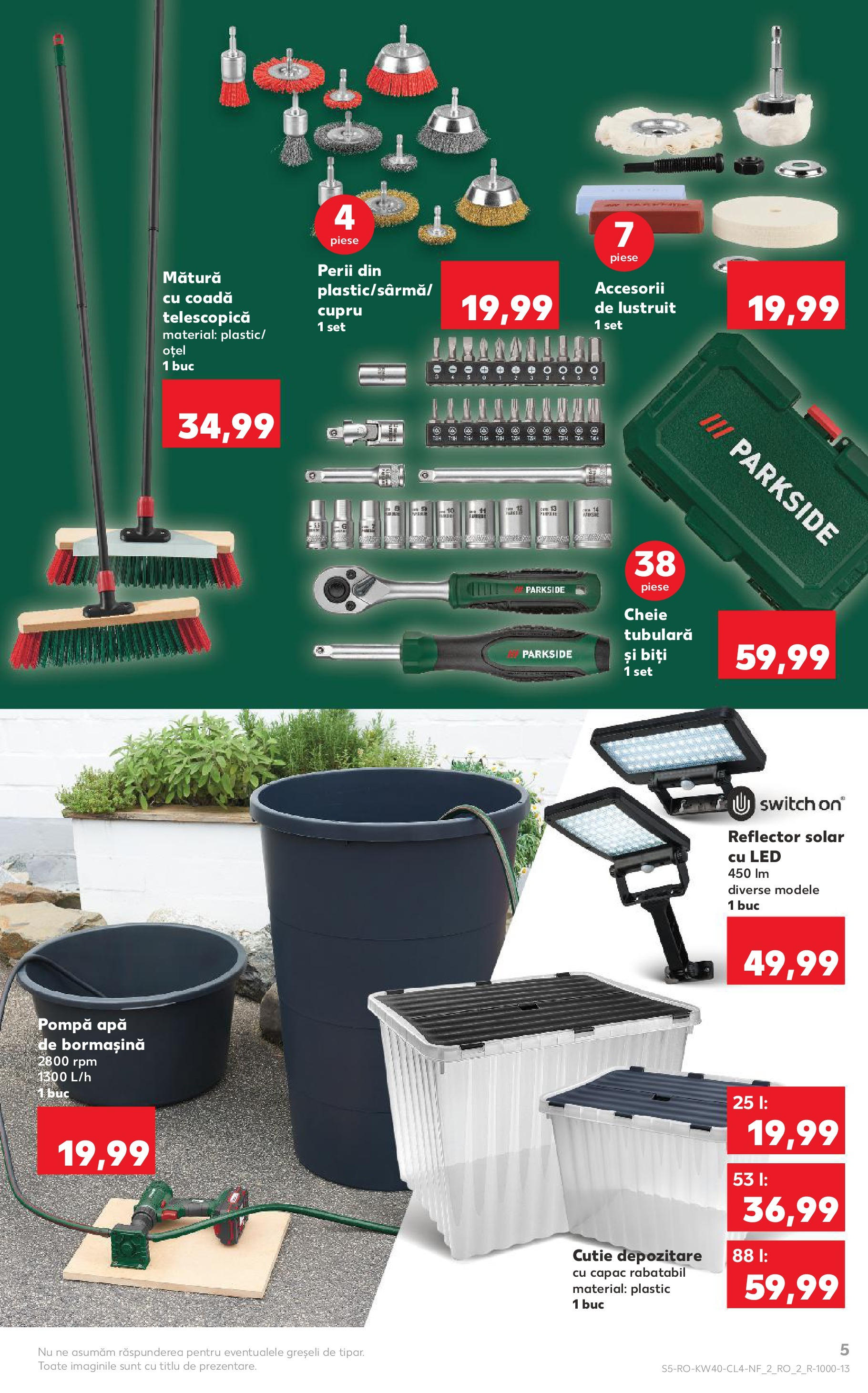 Catalog Kaufland - București 01.10.2025 - Revista si Oferta | Pagină: 5 | Produse: Mătură, Babak, Cutie, Apă