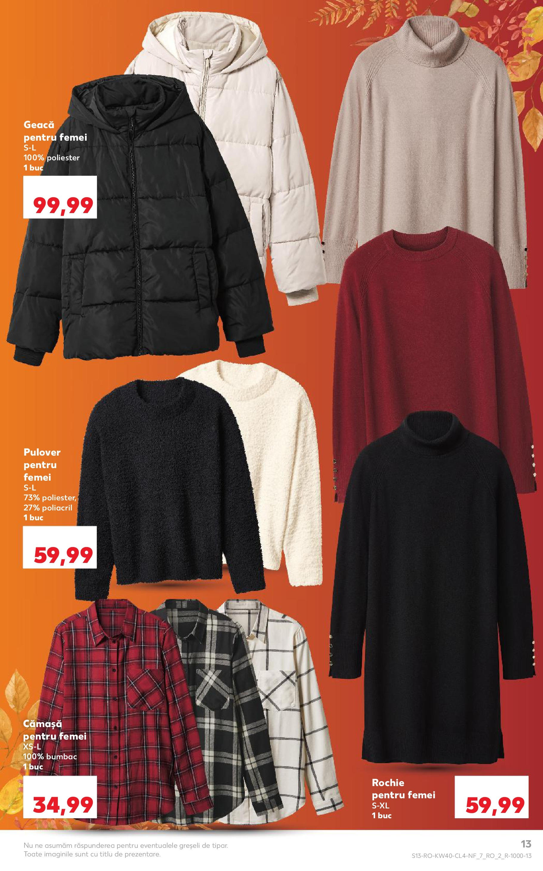 Catalog Kaufland - București 01.10.2025 - Revista si Oferta | Pagină: 13 | Produse: Rochie, Pulover, Geacă
