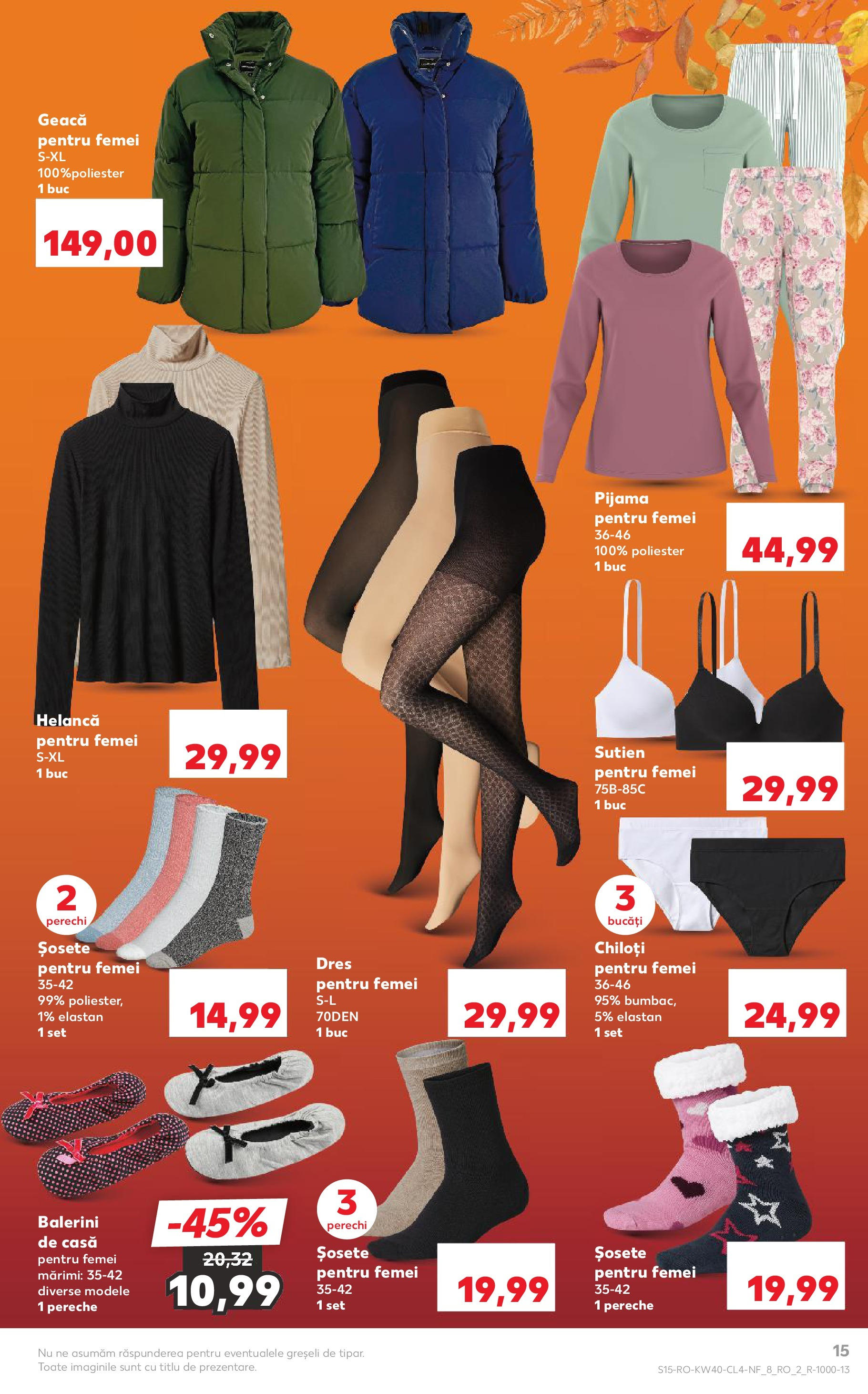Catalog Kaufland - București 01.10.2025 - Revista si Oferta | Pagină: 15 | Produse: Geacă, Chiloți, Sutien, Balerini