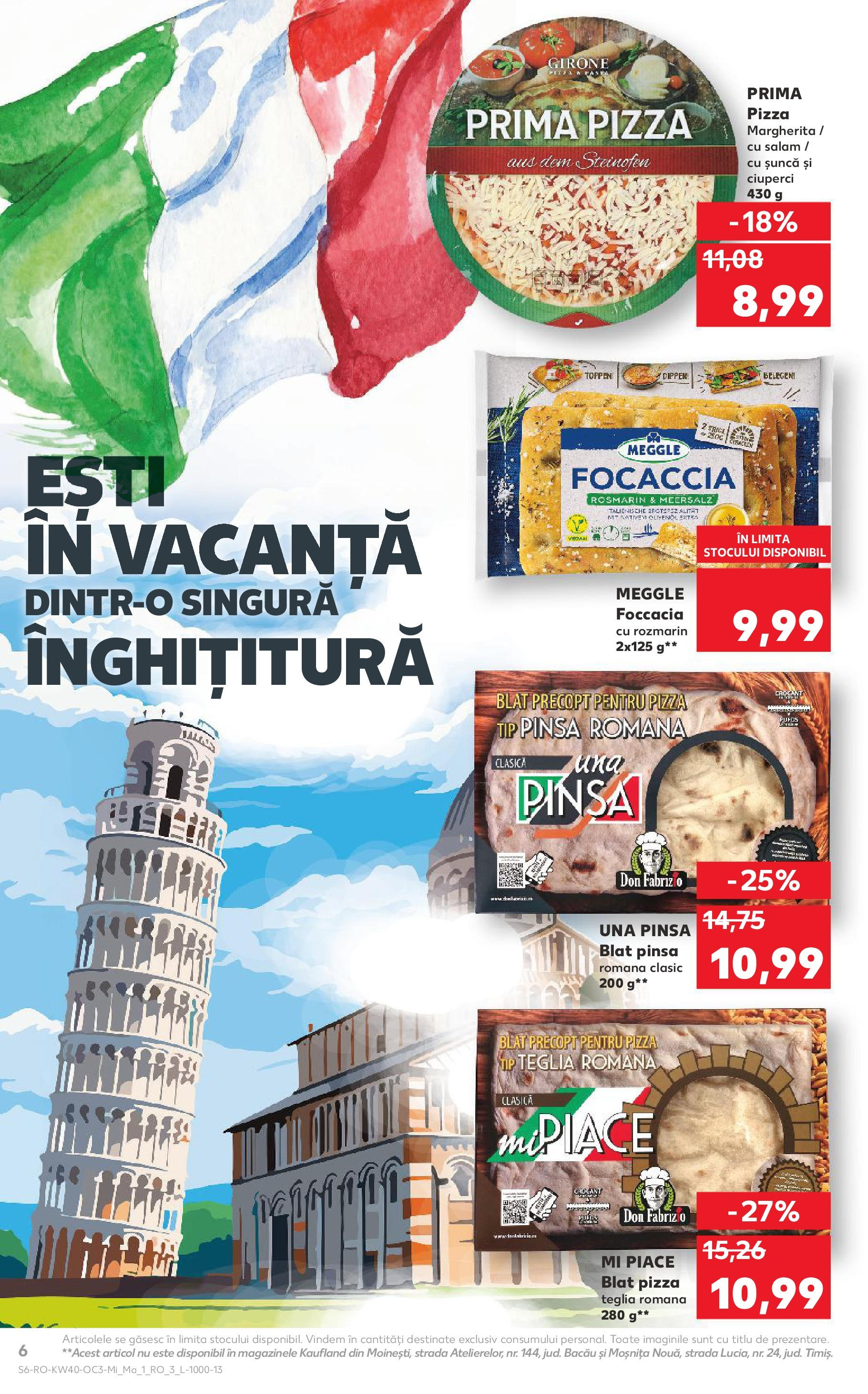 Catalog Kaufland - București 01.10.2025 - Revista si Oferta | Pagină: 6 | Produse: Ciuperci, Salam, Șuncă, Pizza