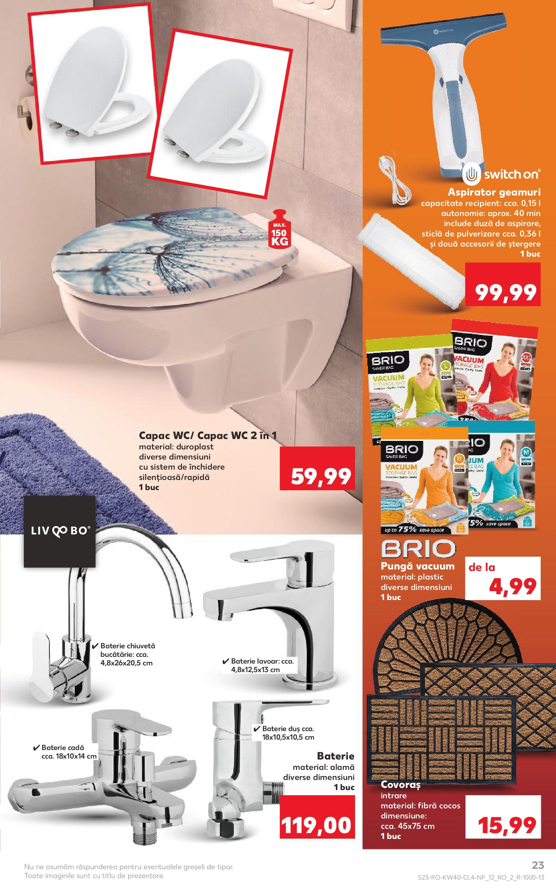 Catalog Kaufland - București 01.10.2025 - Revista si Oferta | Pagină: 23 | Produse: Bucătărie, Baterie, Cadă, Bisiklet Aparatları
