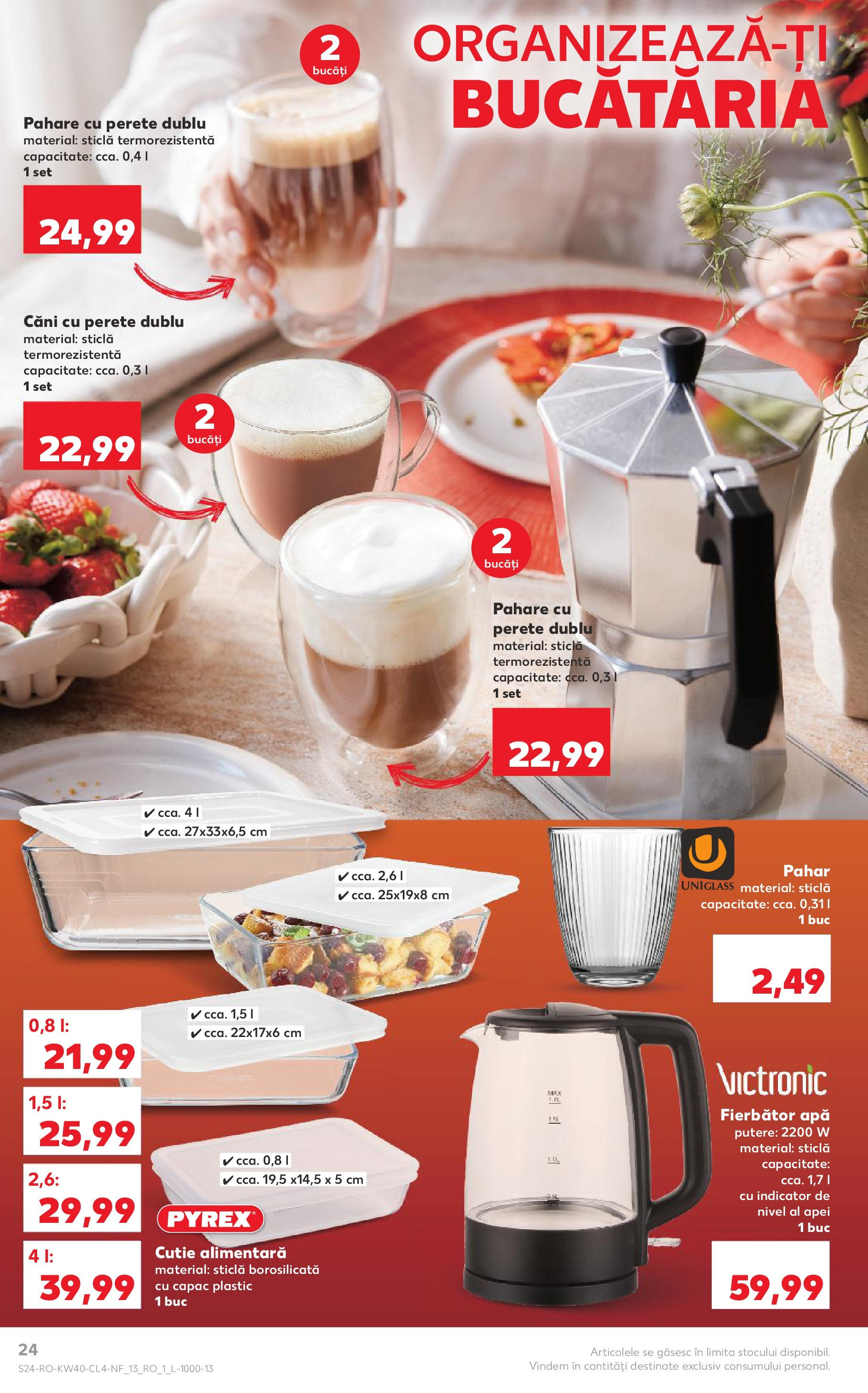 Catalog Kaufland - București 01.10.2025 - Revista si Oferta | Pagină: 24 | Produse: Pahare, Cutie, Apă
