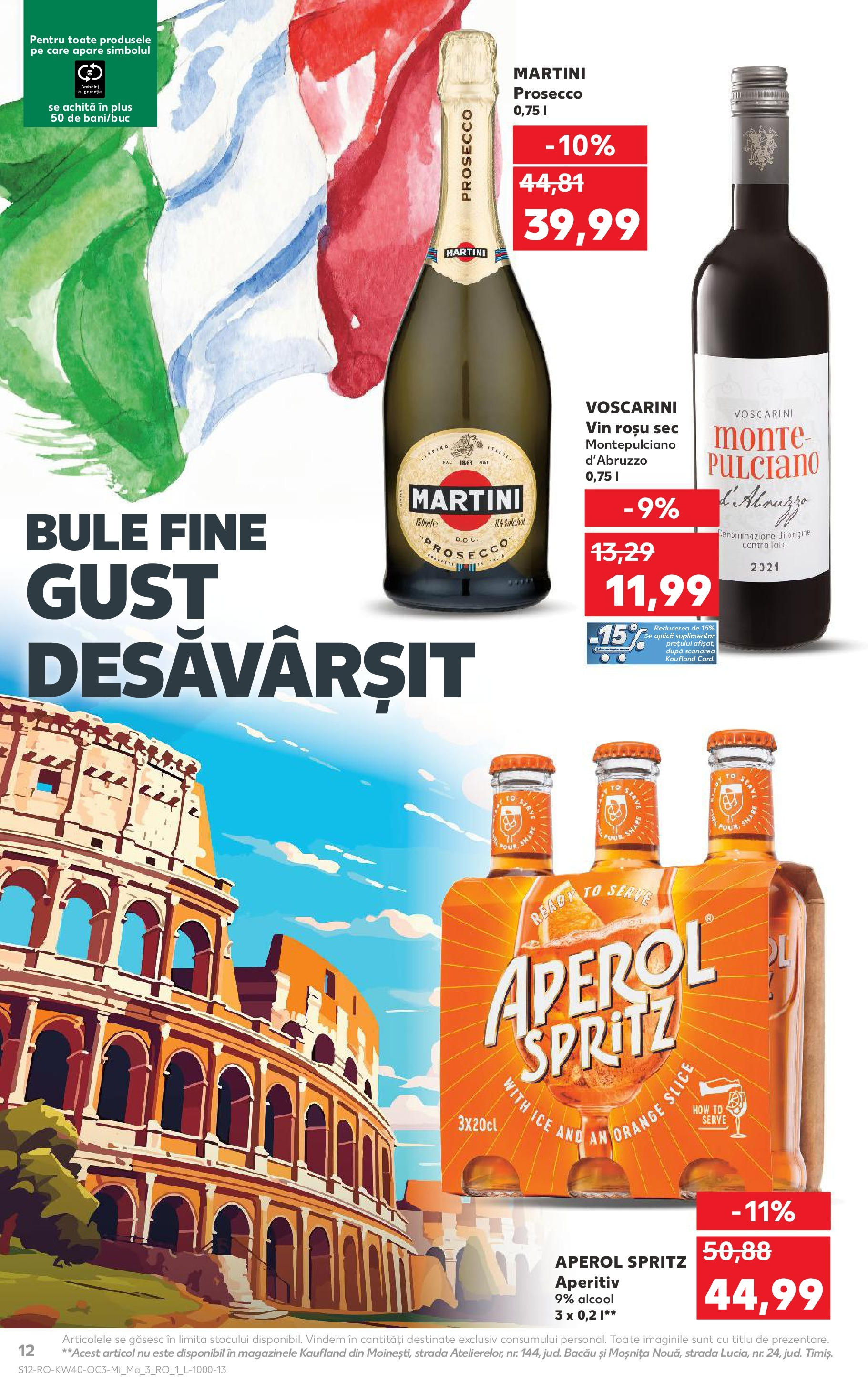 Catalog Kaufland - București 01.10.2025 - Revista si Oferta | Pagină: 12 | Produse: Yulaf, Prosecco, Vin, Aperol