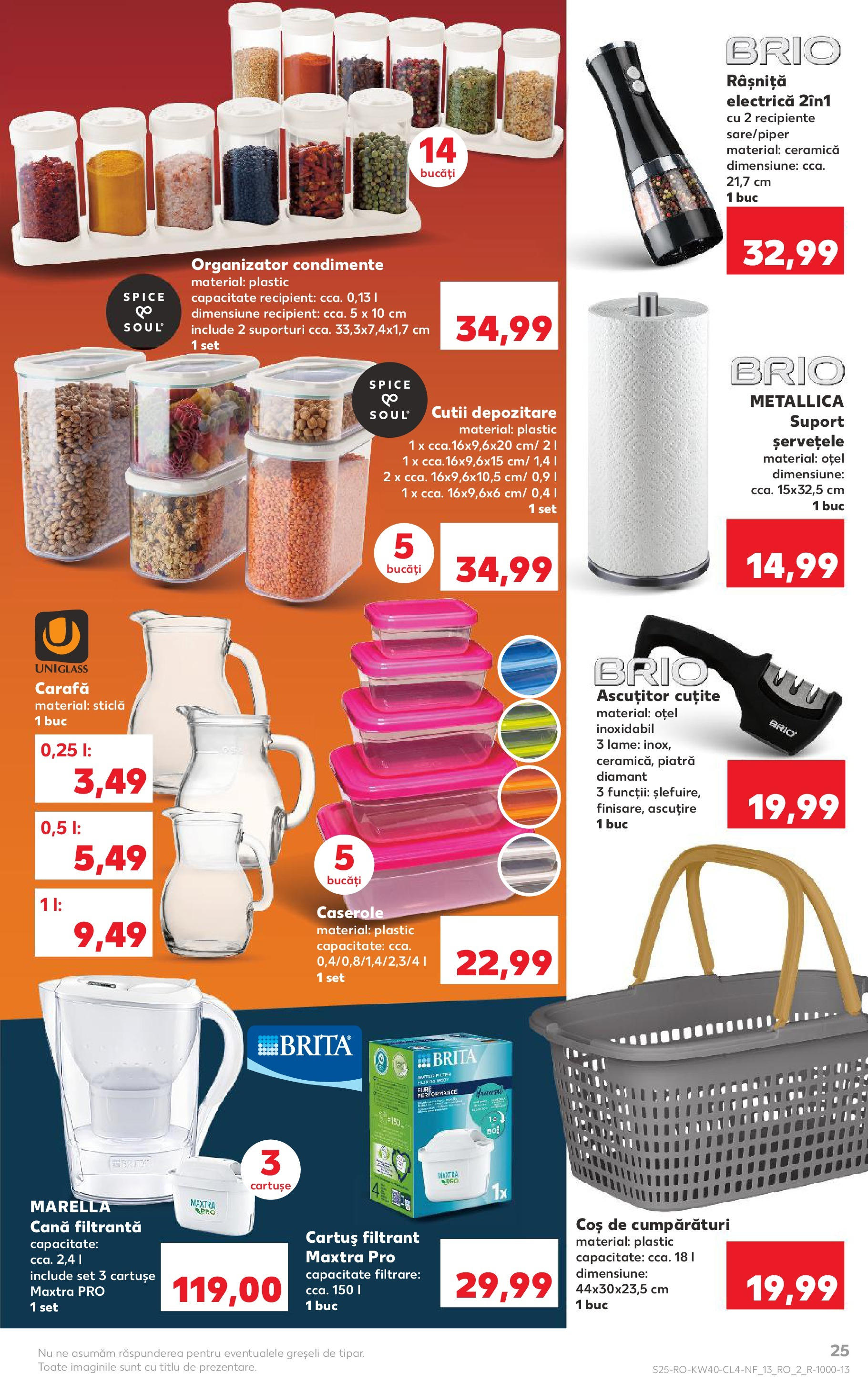 Catalog Kaufland - București 01.10.2025 - Revista si Oferta | Pagină: 25 | Produse: Caserole, Coș, Recipiente, Condimente