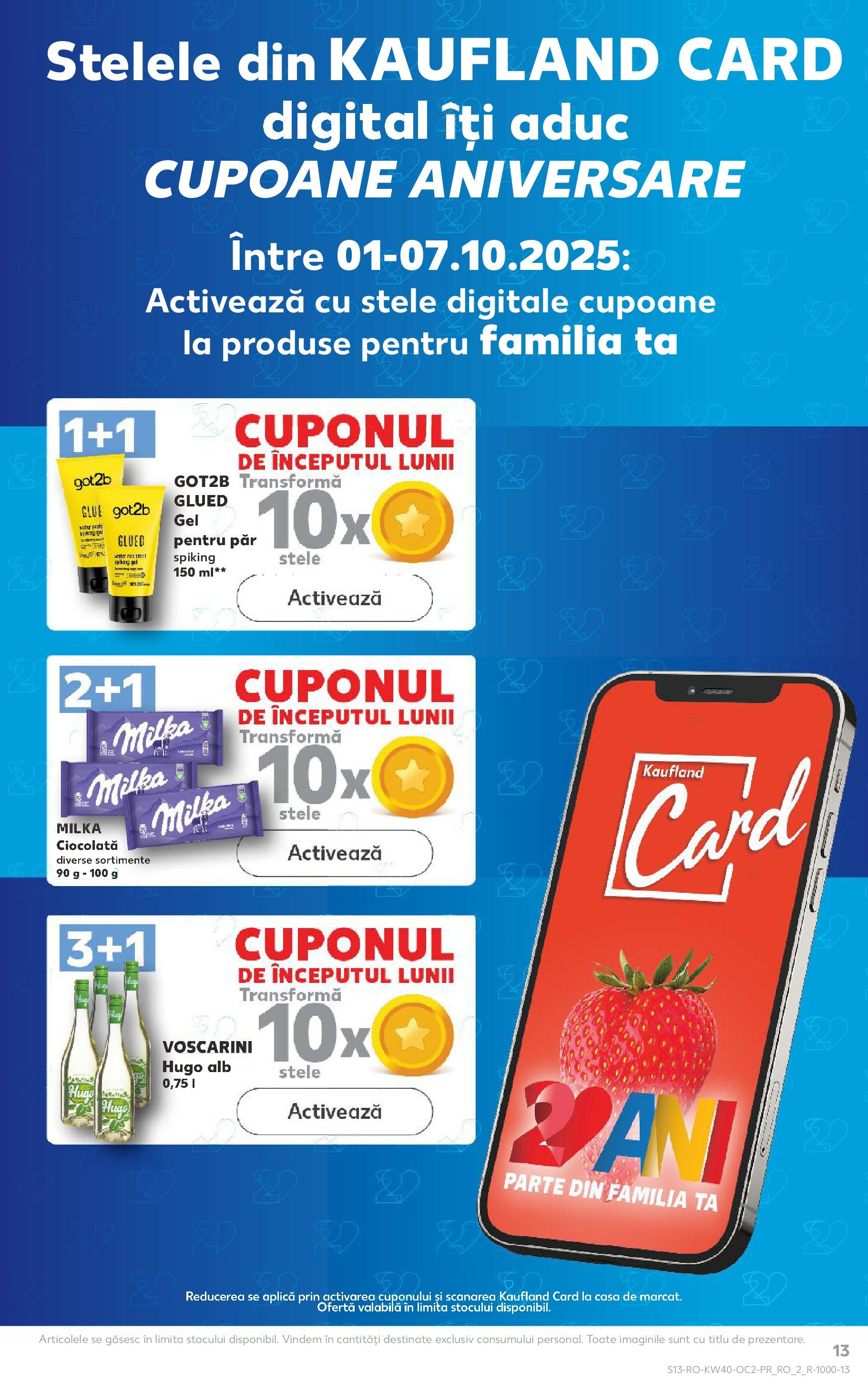 Catalog Kaufland - Tulcea 01.10.2025 - Revista si Oferta | Pagină: 13 | Produse: Ciocolată, Gel pentru păr
