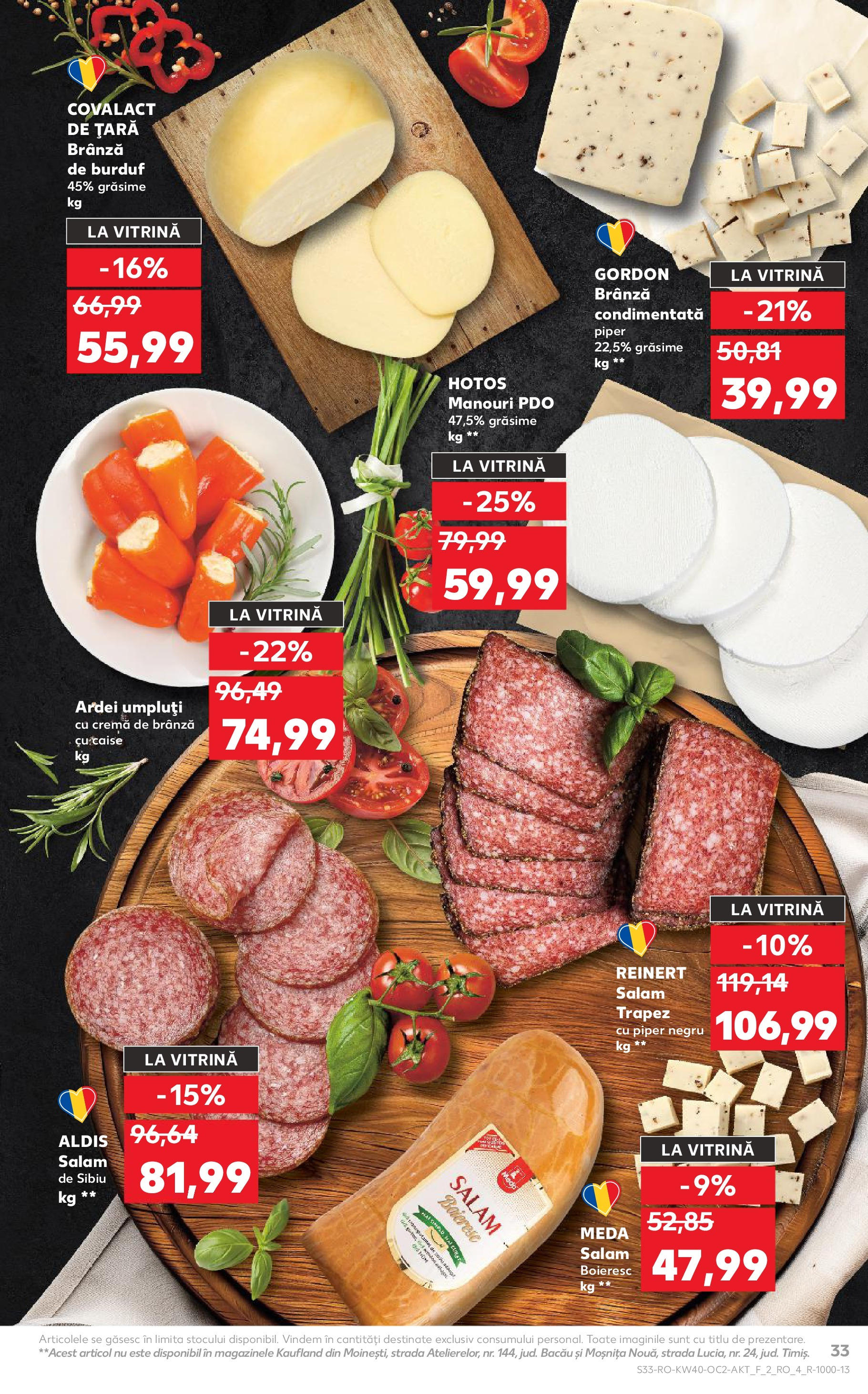 Catalog Kaufland - Tulcea 01.10.2025 - Revista si Oferta | Pagină: 33 | Produse: Tırnak makası, Ardei, Brânză, Salam