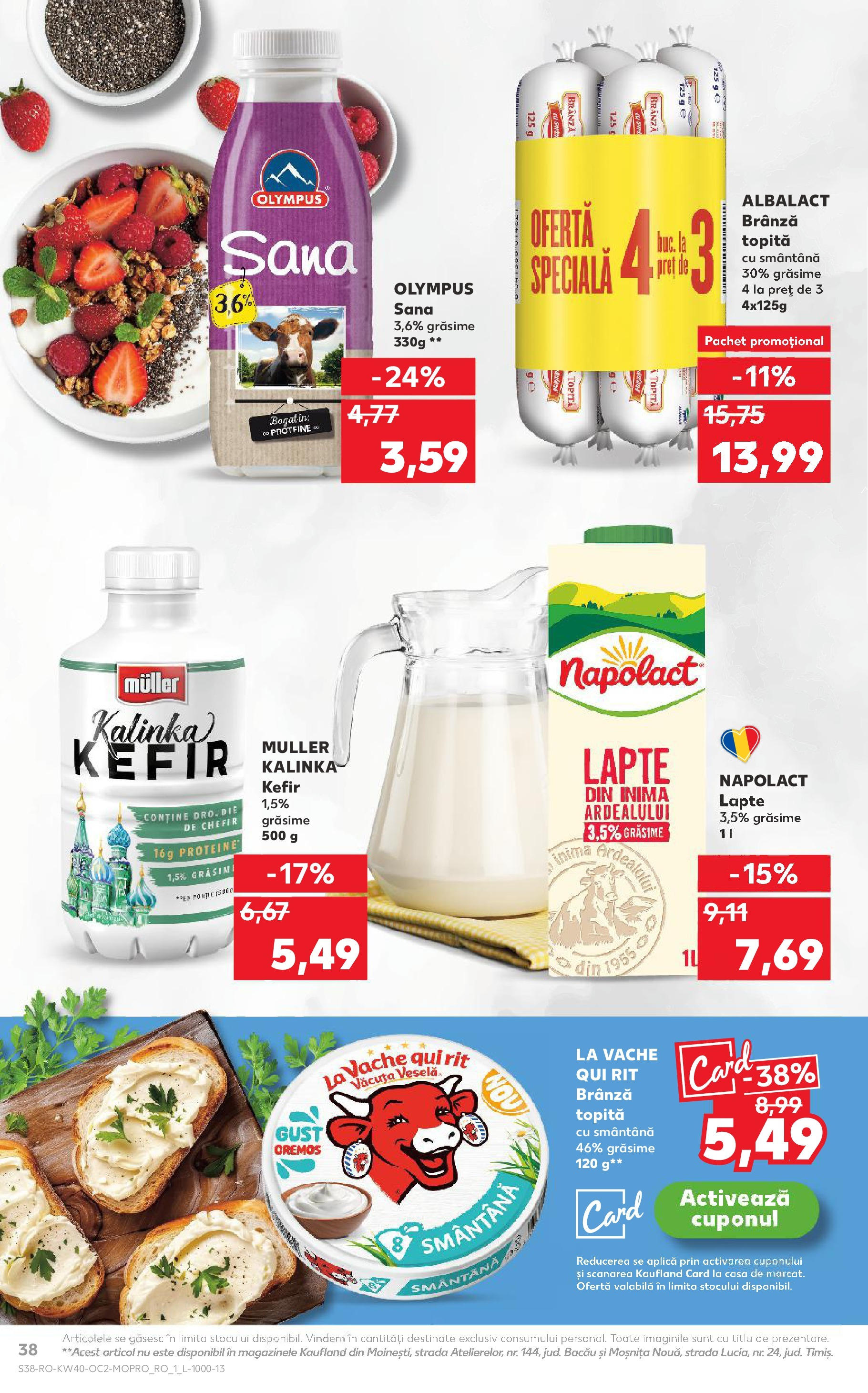 Catalog Kaufland - Tulcea 01.10.2025 - Revista si Oferta | Pagină: 38 | Produse: Masaüstü kılıfı, Lapte, Brânză, Smântână