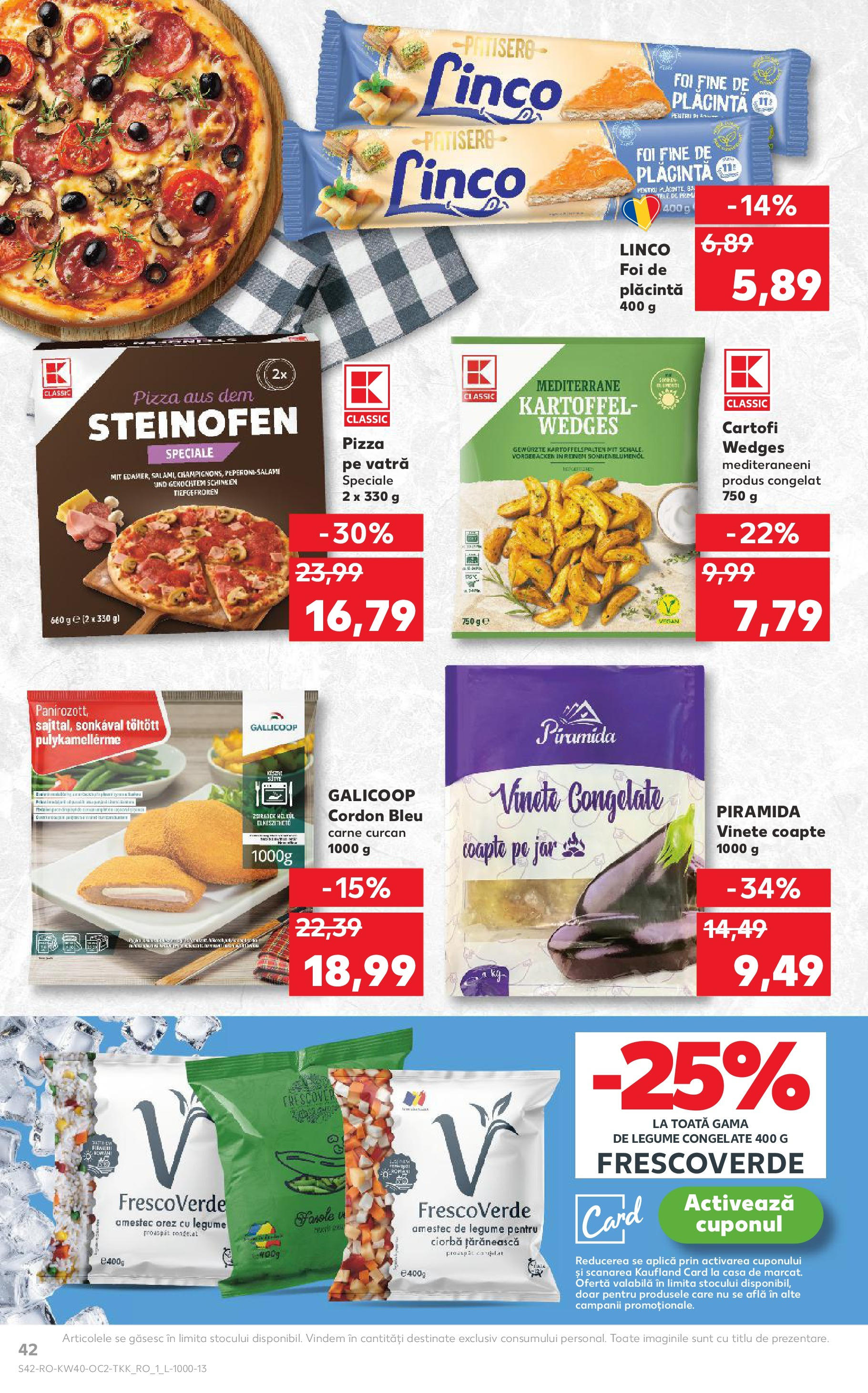 Catalog Kaufland - Tulcea 01.10.2025 - Revista si Oferta | Pagină: 42 | Produse: Plăcintă, Pizza, Cartofi, Legume