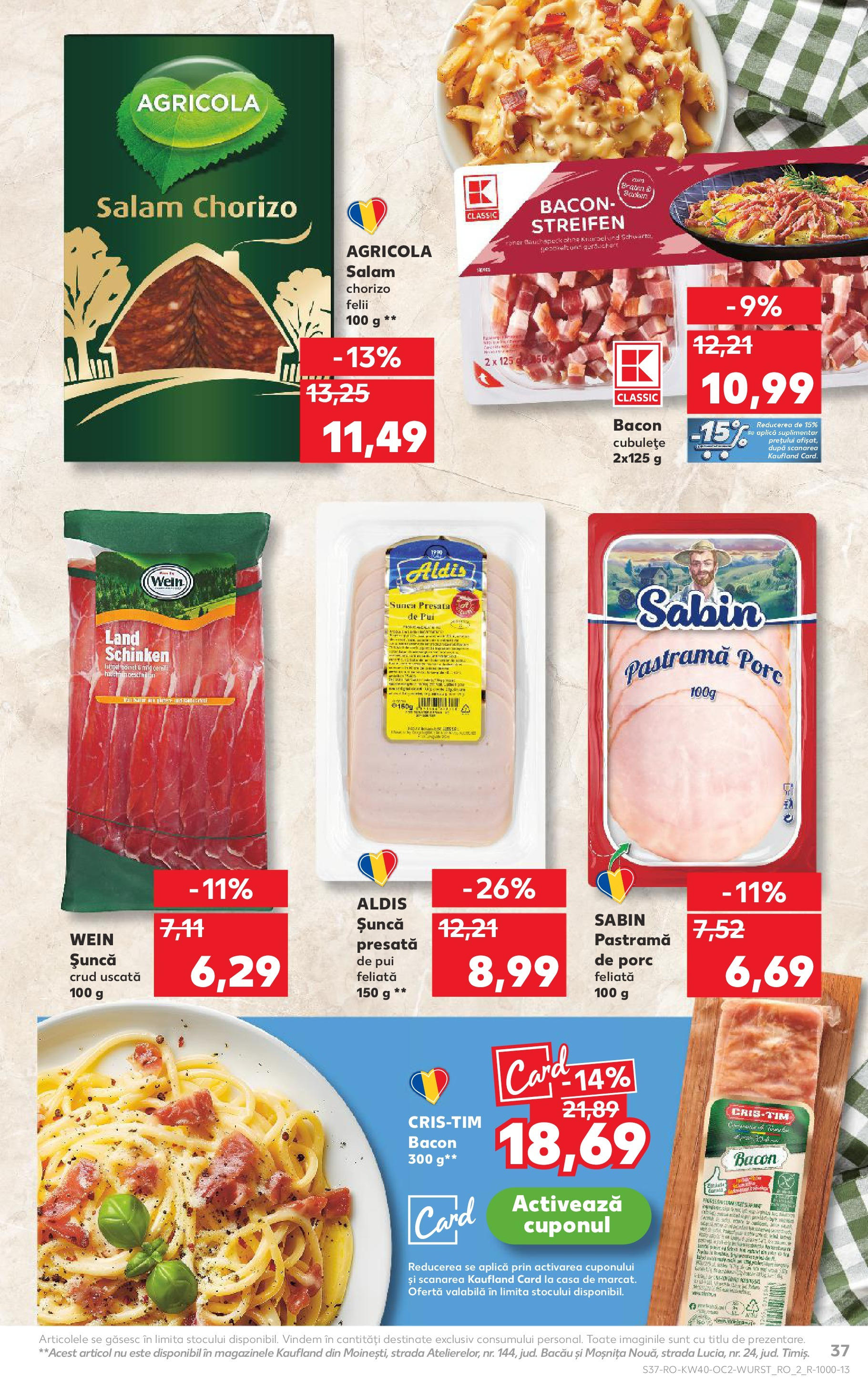 Catalog Kaufland - Ploiești 01.10.2025 - Revista si Oferta | Pagină: 37 | Produse: Hacıyatmaz Kedi Oyuncağı, Bacon, Salam, Șuncă
