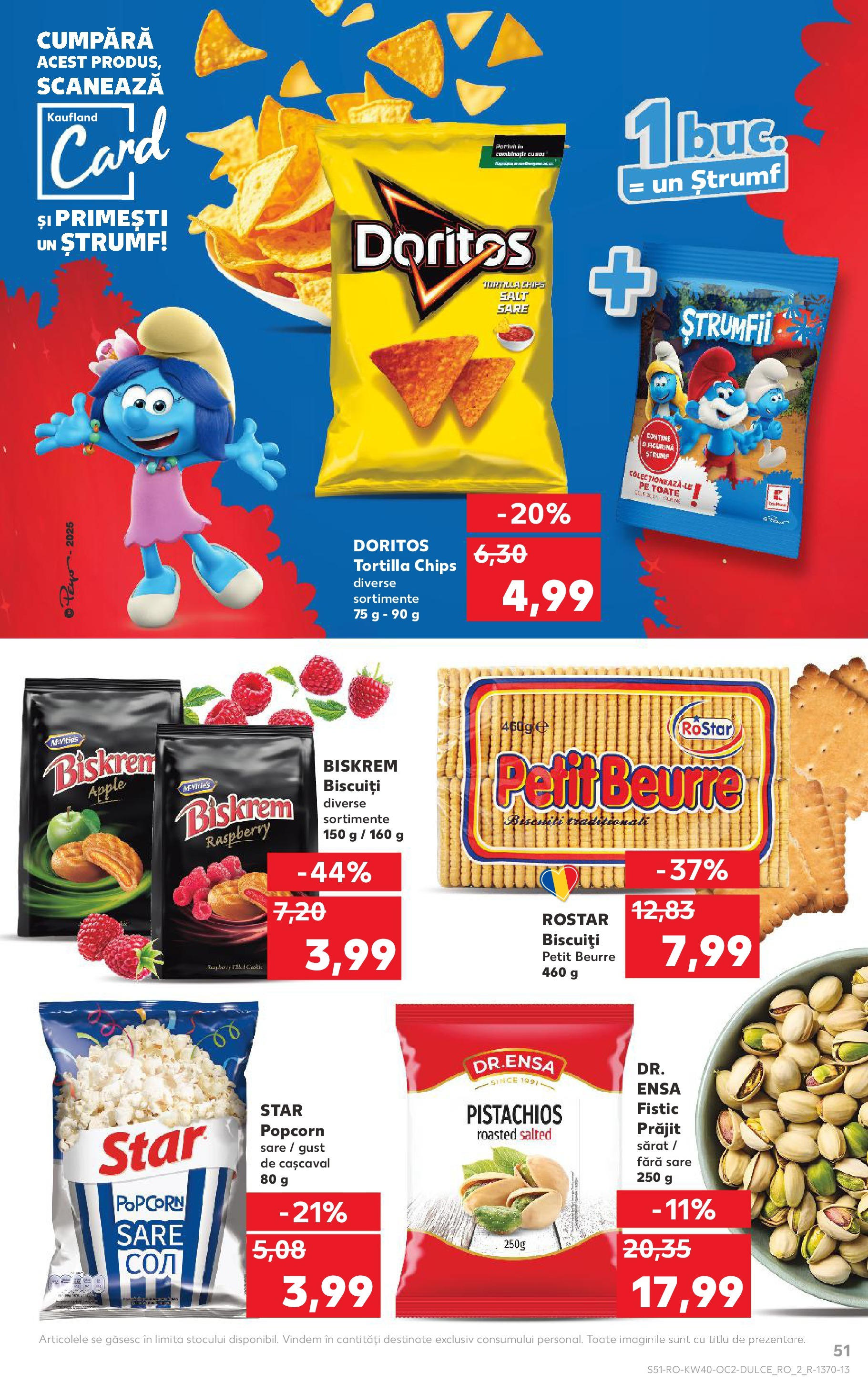 Catalog Kaufland - Tulcea 01.10.2025 - Revista si Oferta | Pagină: 51 | Produse: Apple, Fistic, Biscuiți, Sare