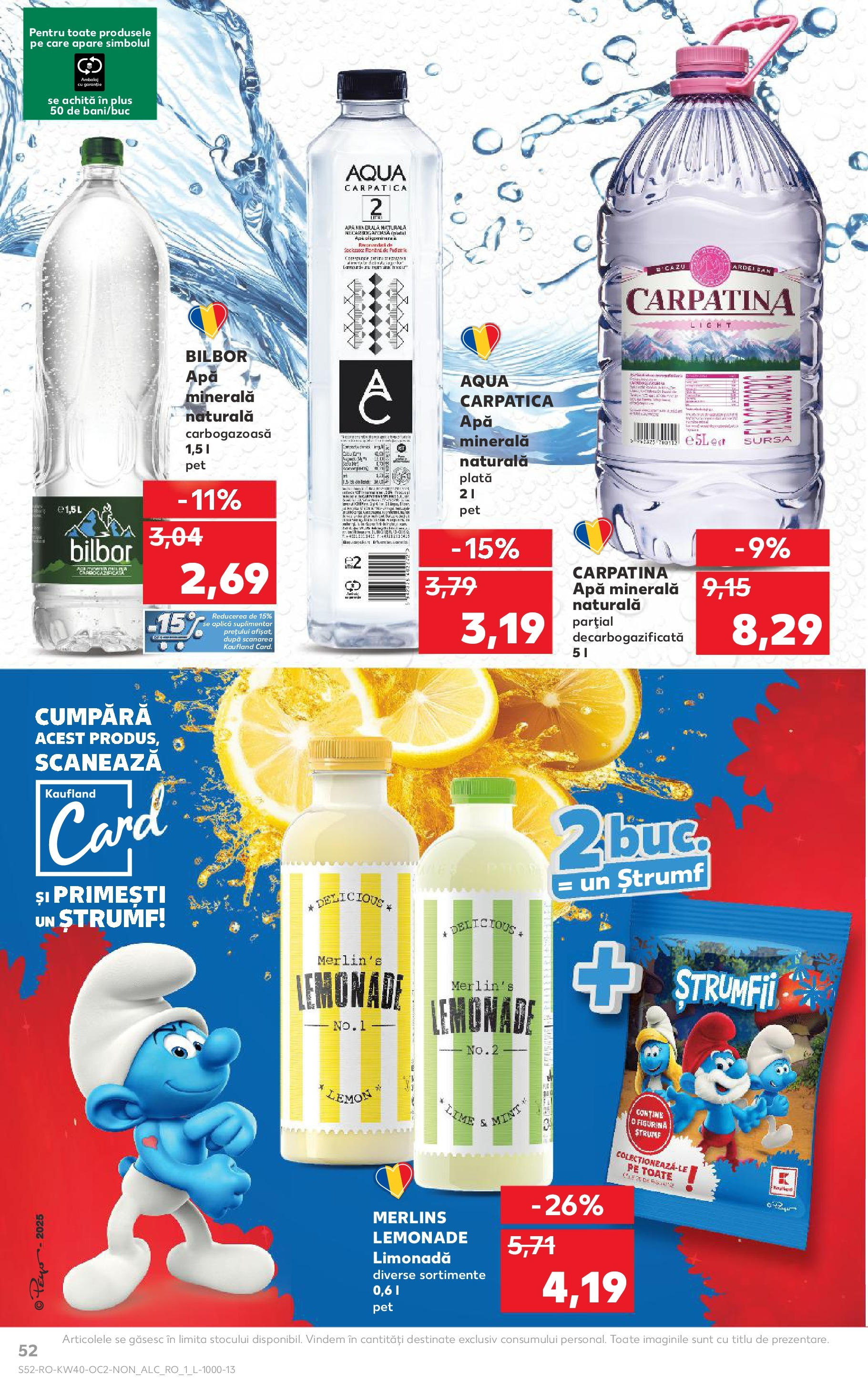 Catalog Kaufland - Tulcea 01.10.2025 - Revista si Oferta | Pagină: 52 | Produse: Lime, Yazı tahtası kalemi, Ardei, Apă