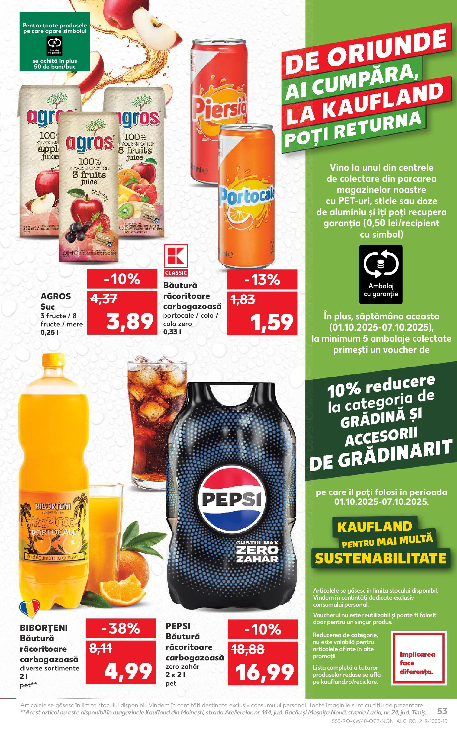 Catalog Kaufland - Tulcea 01.10.2025 - Revista si Oferta | Pagină: 53 | Produse: Amerikan servis, Suc, Portocale, Zahăr