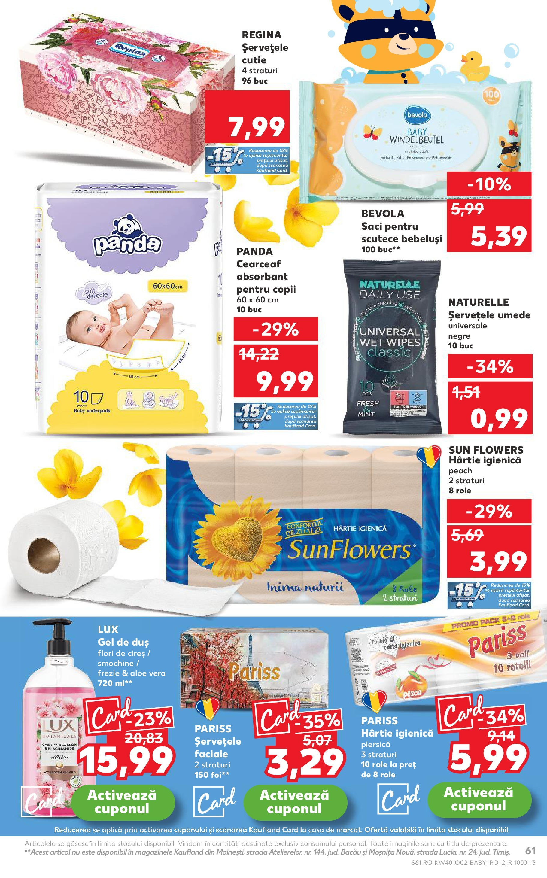Catalog Kaufland - Tulcea 01.10.2025 - Revista si Oferta | Pagină: 61 | Produse: Piersică, Aloe vera, Role, Șervețele umede