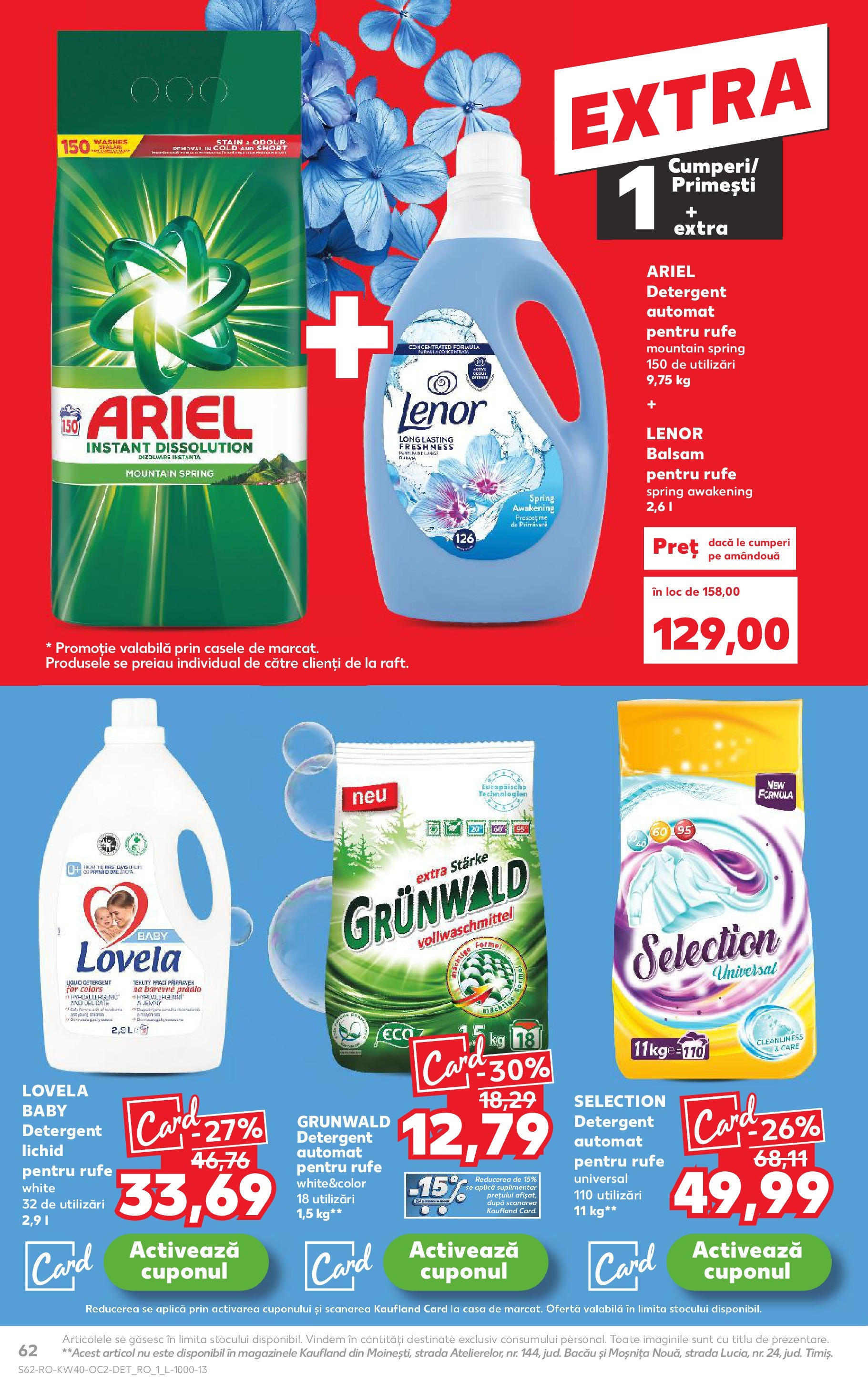Catalog Kaufland - Tulcea 01.10.2025 - Revista si Oferta | Pagină: 62 | Produse: Kedi Ödül Oyuncakları, Balsam, Detergent