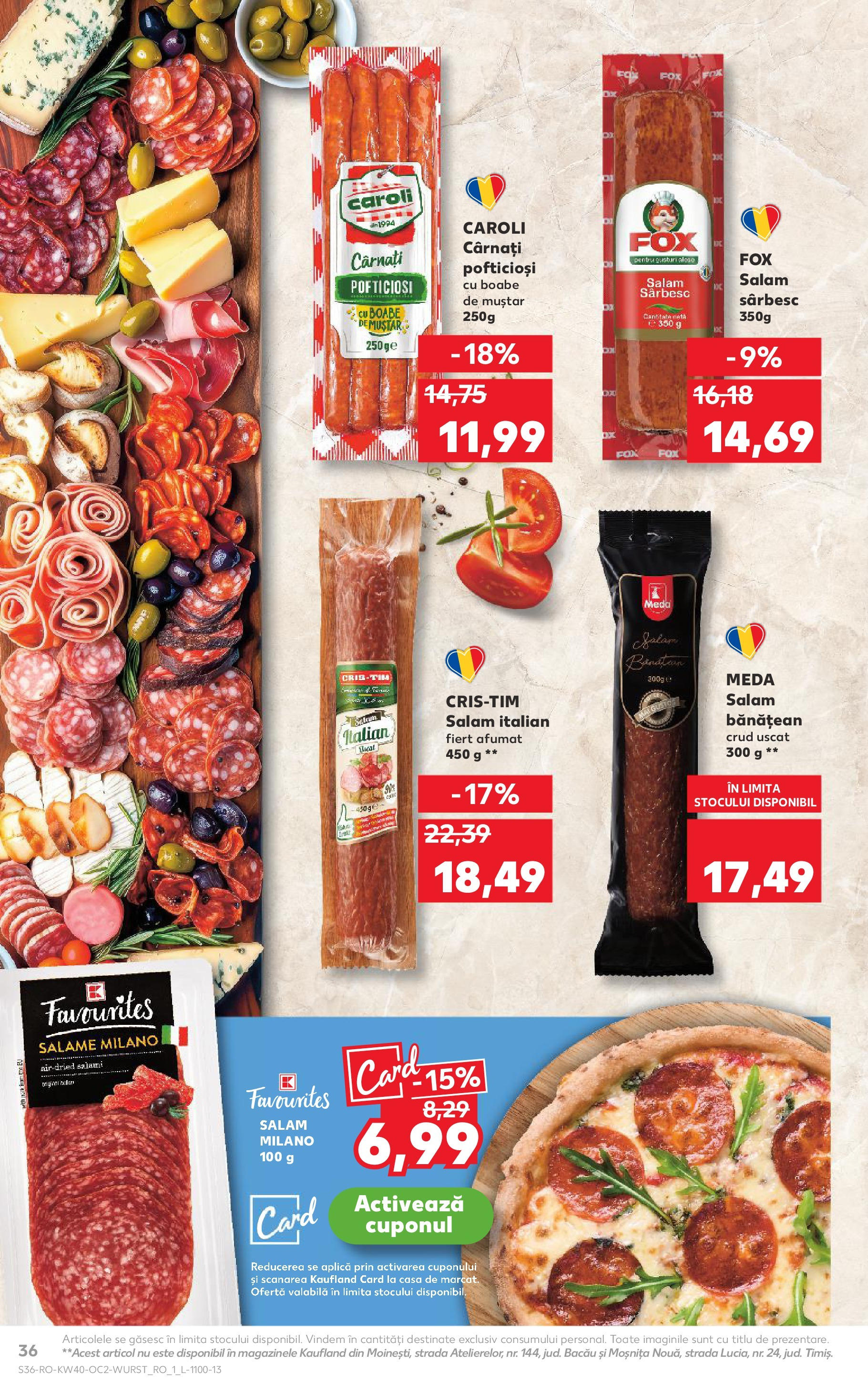 Catalog Kaufland - Ploiești 01.10.2025 - Revista si Oferta | Pagină: 36 | Produse: Salam, Muștar, Cârnați