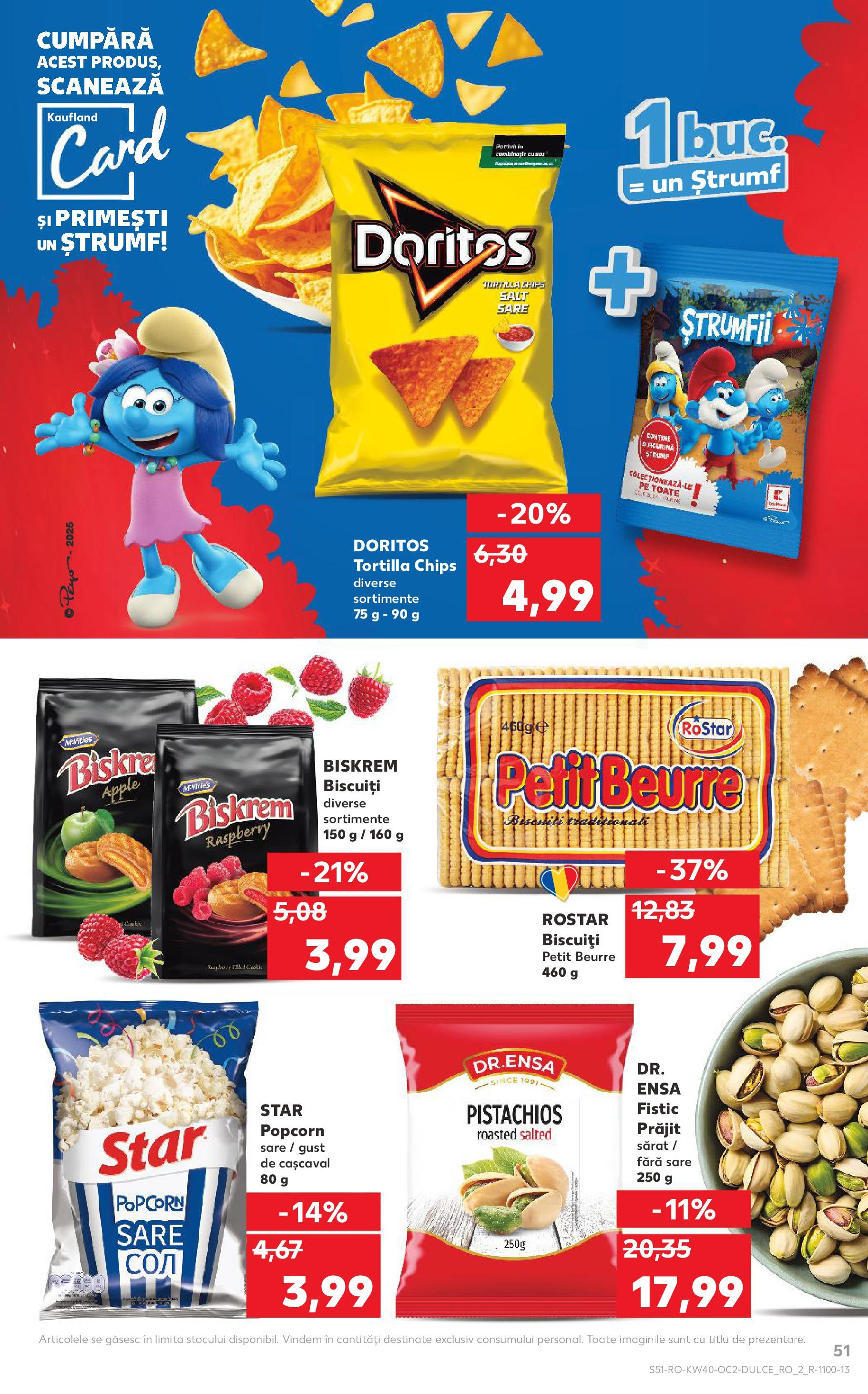 Catalog Kaufland - Ploiești 01.10.2025 - Revista si Oferta | Pagină: 51 | Produse: Fistic, Biscuiți, Sos, Sare