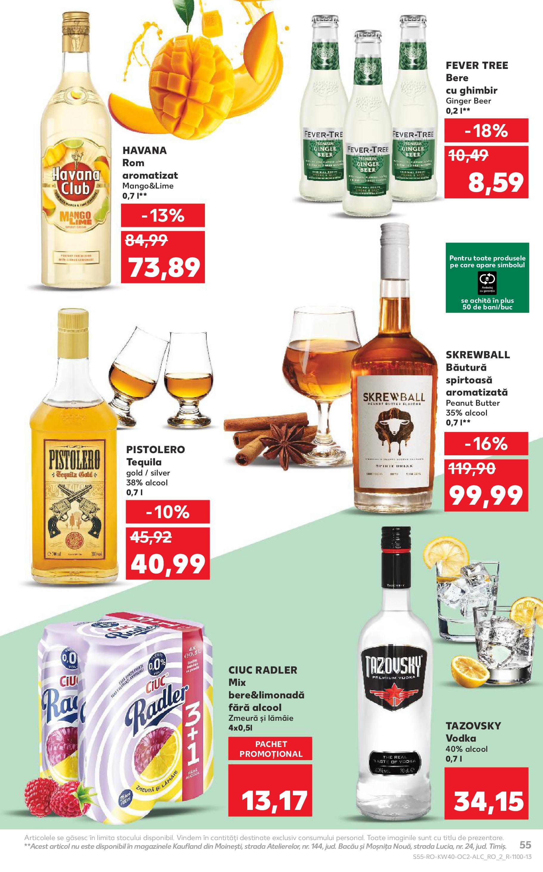 Catalog Kaufland - Ploiești 01.10.2025 - Revista si Oferta | Pagină: 55 | Produse: Bere, Rom, Vodka, Lămâie