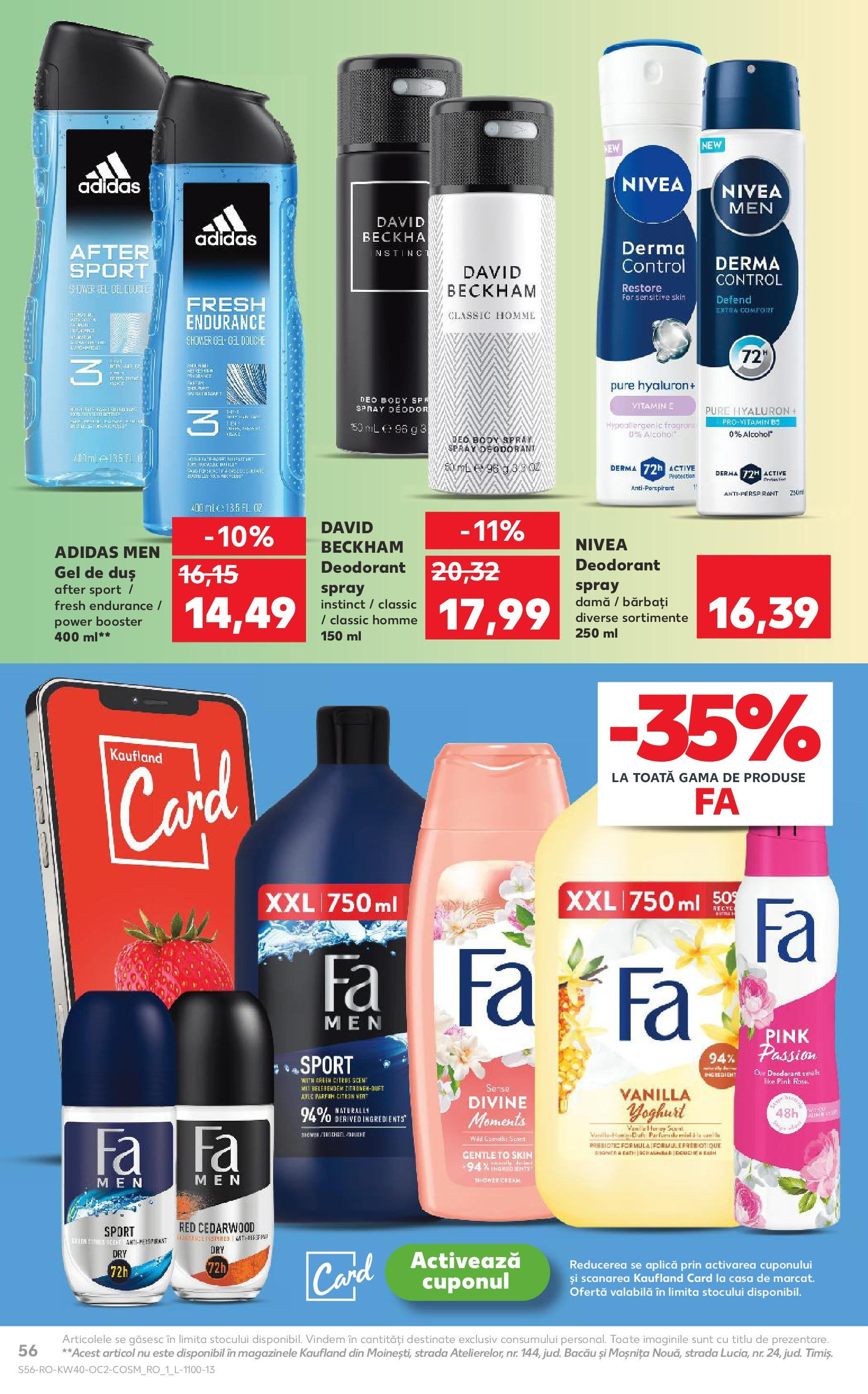 Catalog Kaufland - Ploiești 01.10.2025 - Revista si Oferta | Pagină: 56 | Produse: Body, Duș, Deodorant, Antiperspirant
